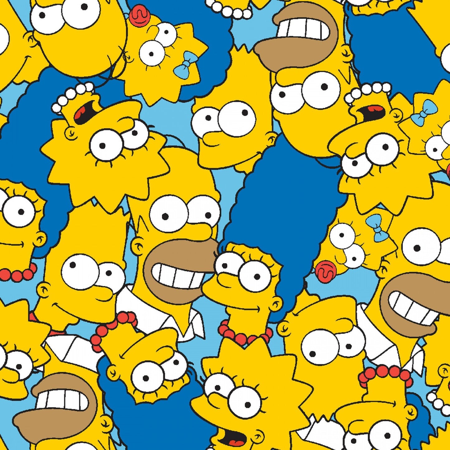 The Simpsons Head Toss 100% Cotton Fabric By The Yard - Novelty Fabric High Quality | Gtex Fabrics