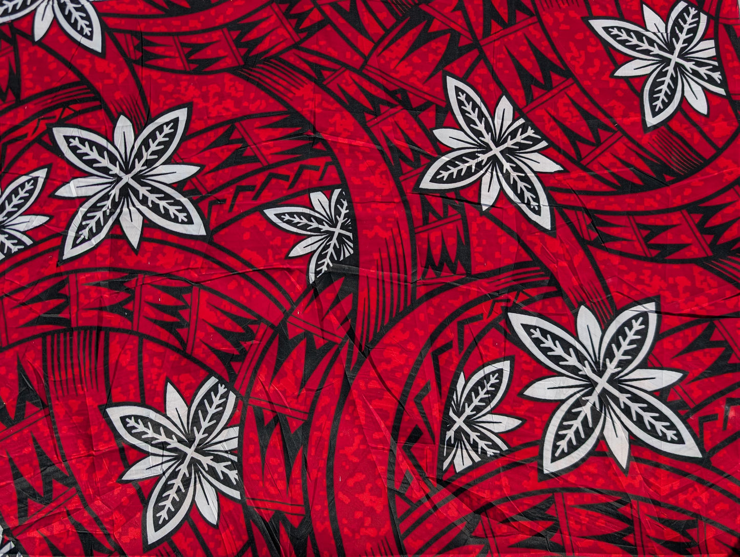 Polynesian Elegance: 36" Polyester Fabric with Poly Cotton Feel– Tribal and Floral Fusion Tapa Block Print- Made In Thailand - Low Price | Gtex Fabrics