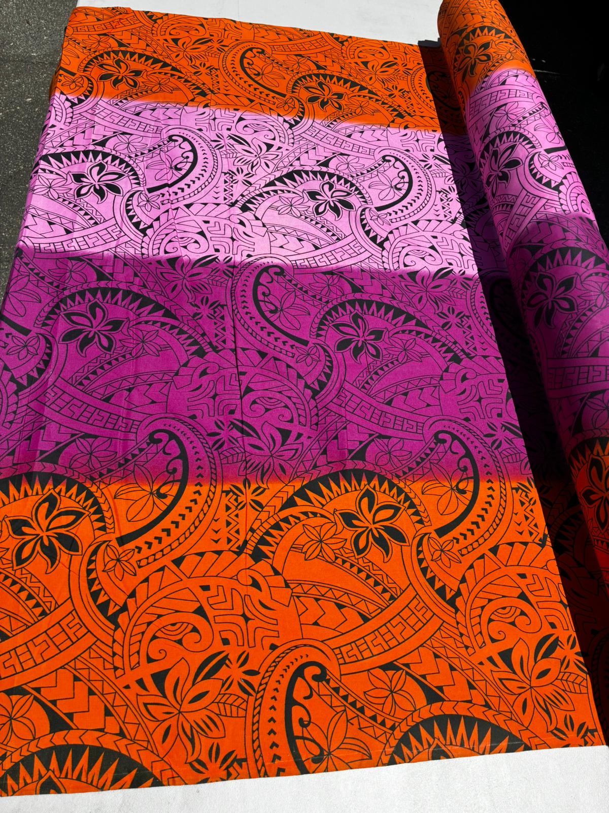 Polynesian Tribal Rasta Fabric – 45” Wide | Lightweight Soft Poly Cotton Feel | Sold by Yard or Roll | Made in Thailand | Island Design | Gtex Fabrics