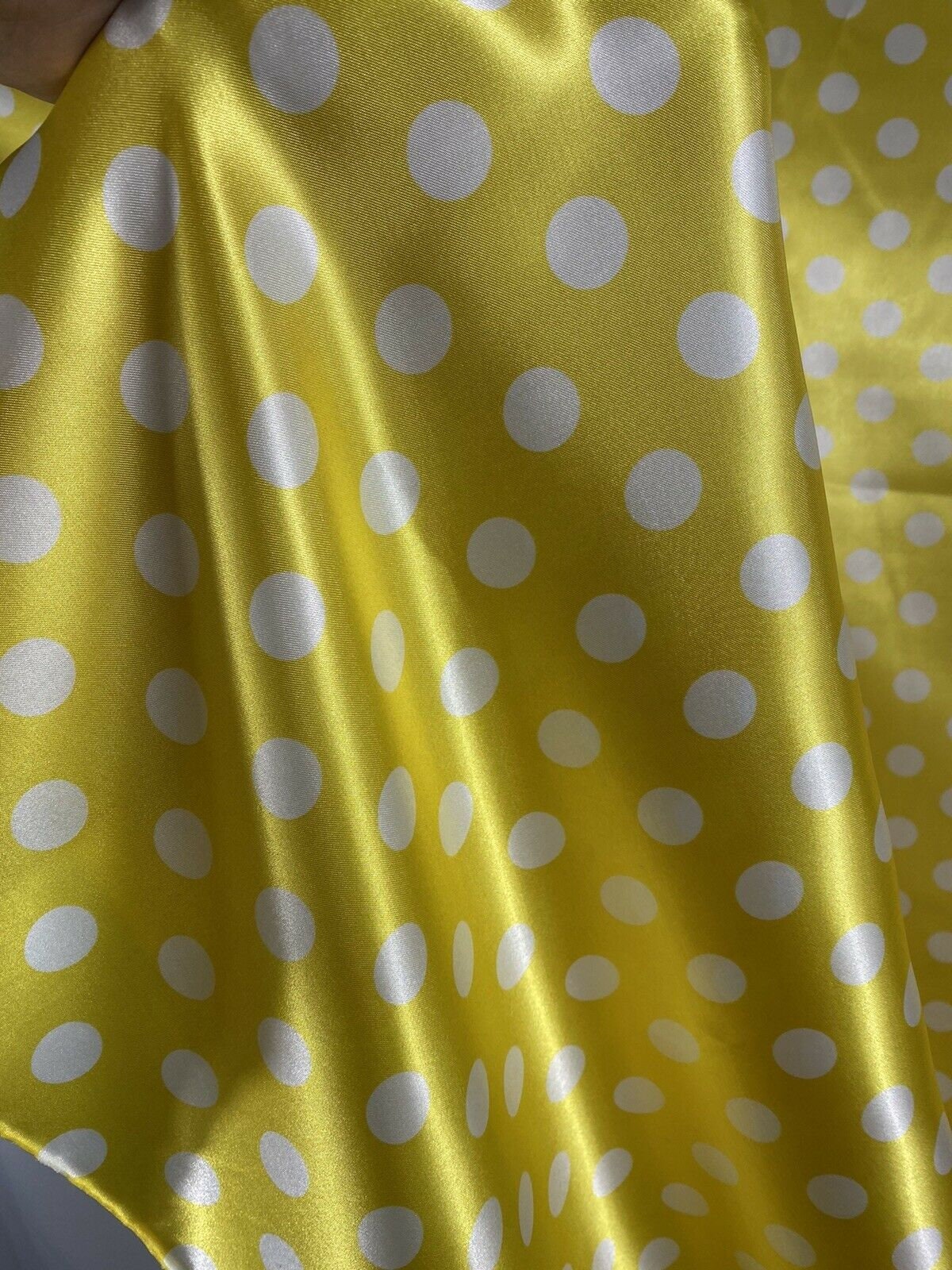 Polka Dot Tablecloth Drapery Apparel Fabric, Printed Charmeuse Satin 60" 100% Polyester Sold By The Yard | Gtex Fabrics