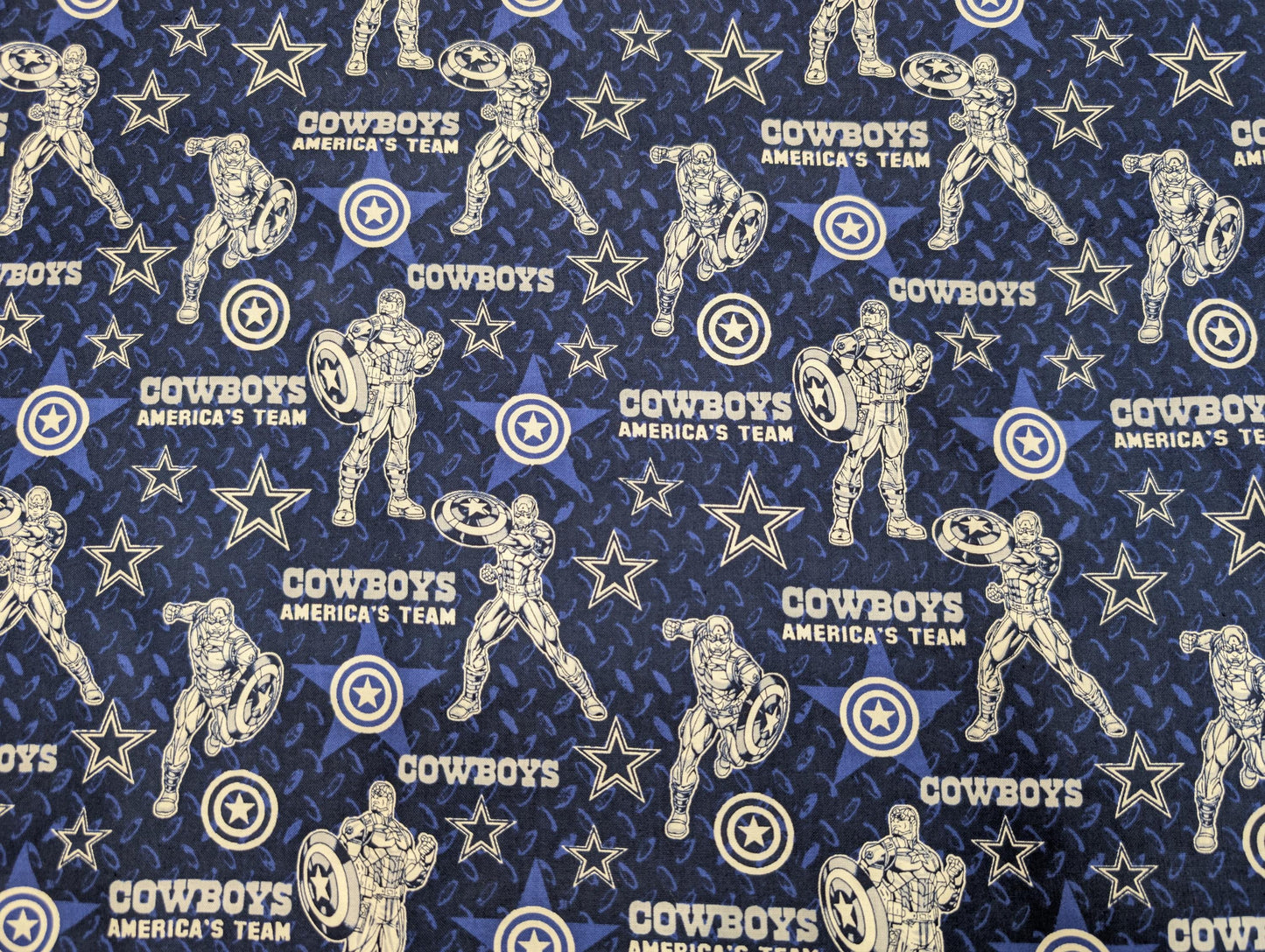 Official NFL Dallas Cowboys Captain America Cotton Craft Fabric 100% Cotton Fabric HD 45" Football Teams | Gtex Fabrics