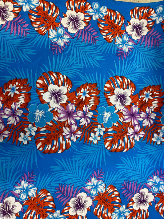 New Aloha Print - Tropical Polynesian Hawaiian Fabric by The Yard or Roll 45" Wide | Gtex Fabrics