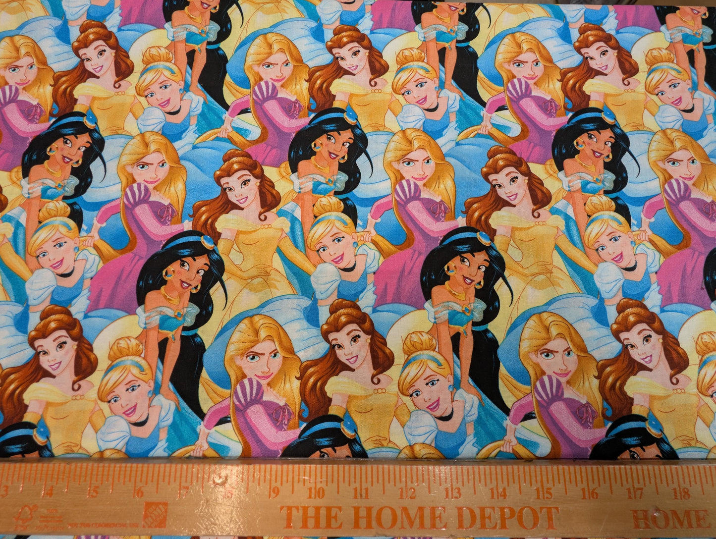 Disney Princess- Ariel, Mulan, Belle, Princess Toss 100% Cotton High Quality HD Design Rare by the Yard | Gtex Fabrics