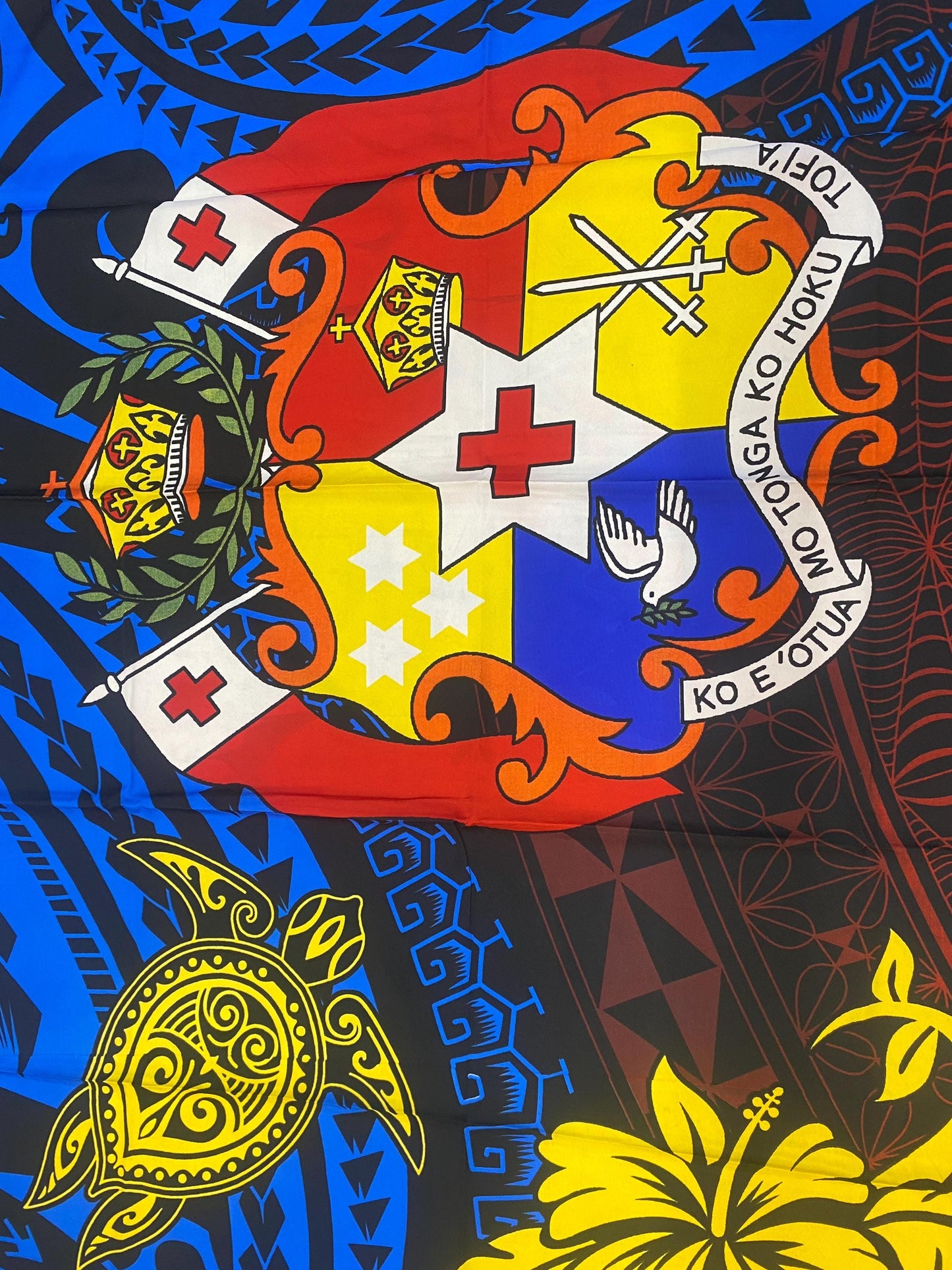 Exquisite Tongan Seal Sarong: Tribal Elements & Turtle Design, 70" x 44", Soft High-Quality Material | Gtex Fabrics