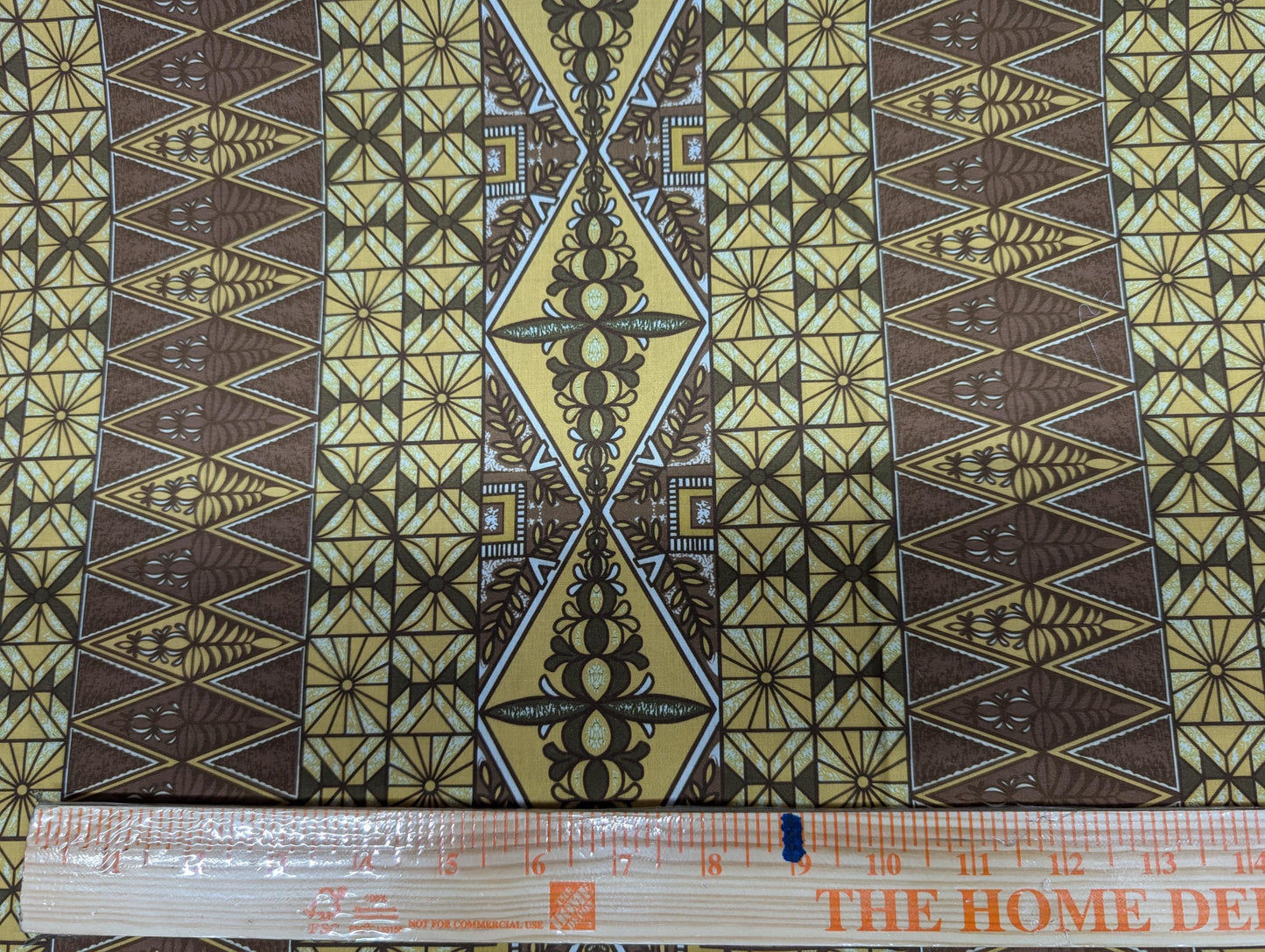 Polynesian Fabric -Tongan Tapa Fabric, Block Print, Tribal Tattoo, Island Fabric - Sold by the Yard - Poly Cotton Fabric 45" - New Design | Gtex Fabrics