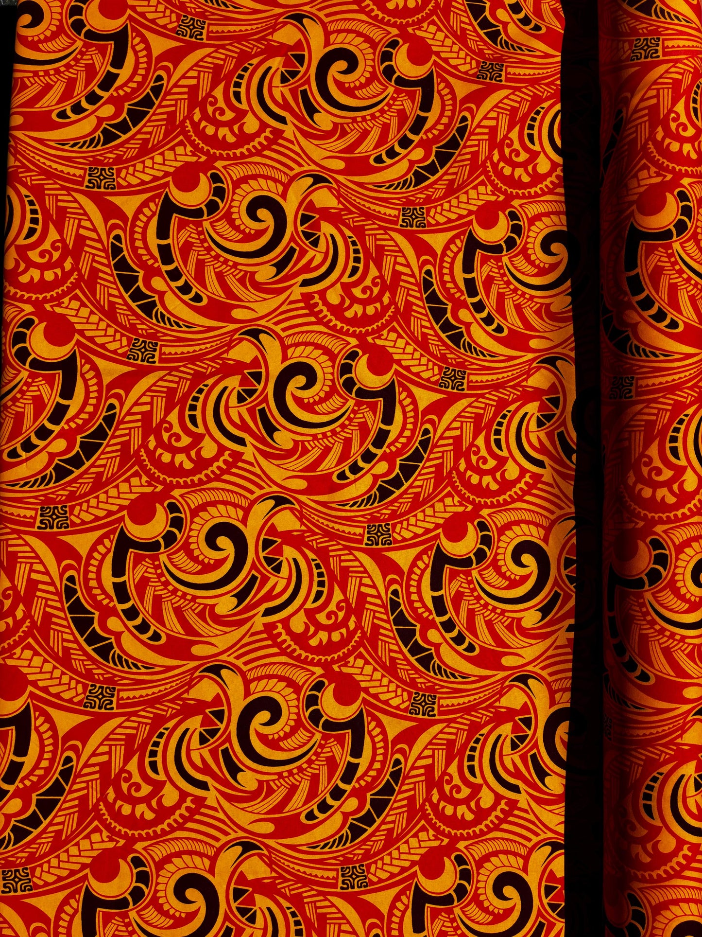 Polynesian Tribal Fabric – 45” Wide | Lightweight Soft Poly Cotton Feel | Sold by Yard or Roll | Made in Thailand | Island Design| Wholesale | Gtex Fabrics