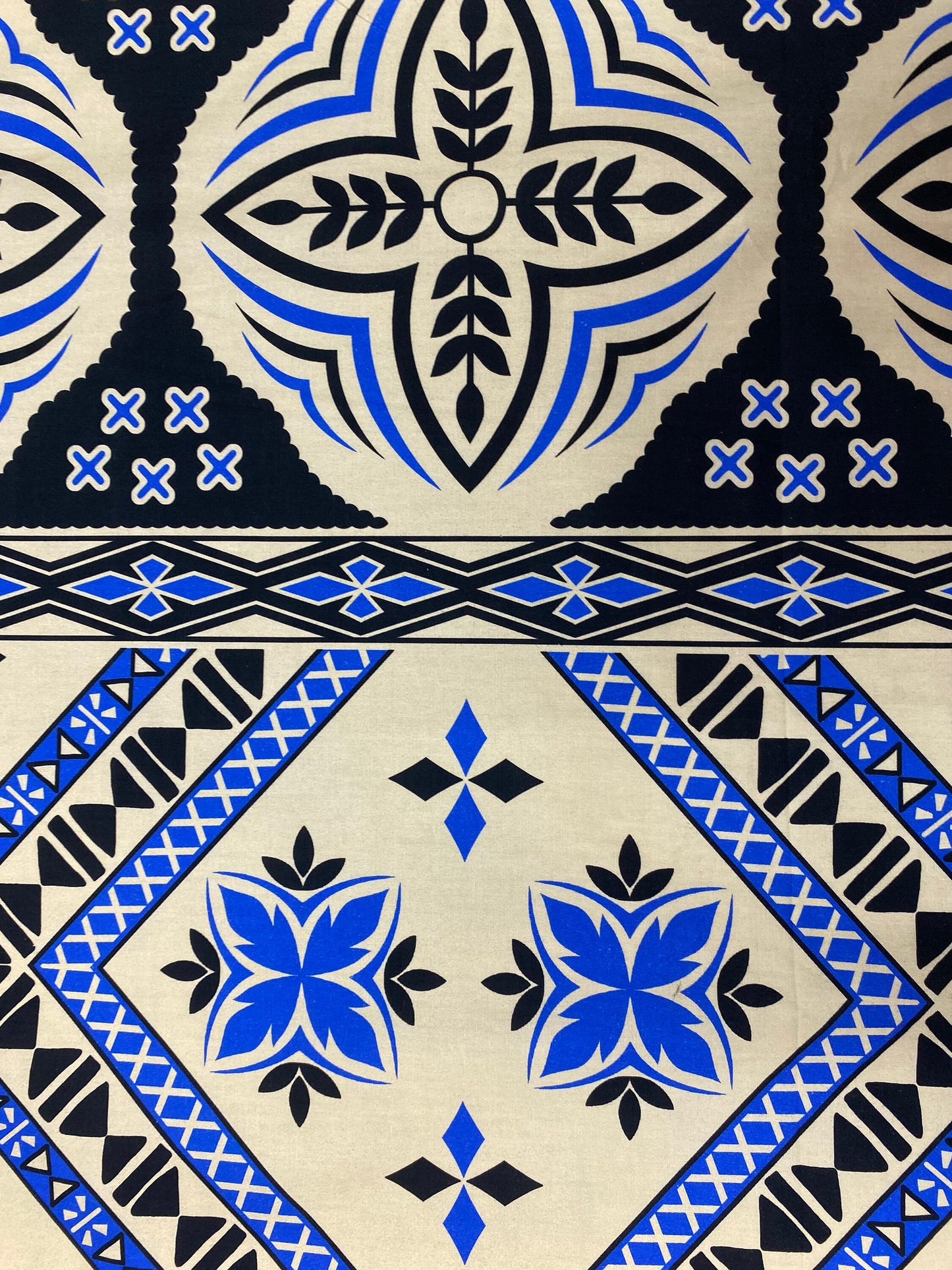 Fiji Islander Fabric 100% Cotton Tapa Print Fabric – 45" Wide, Sold by the Yard | Featuring Polynesian, Micronesian, and Melanesian Designs " | Gtex Fabrics