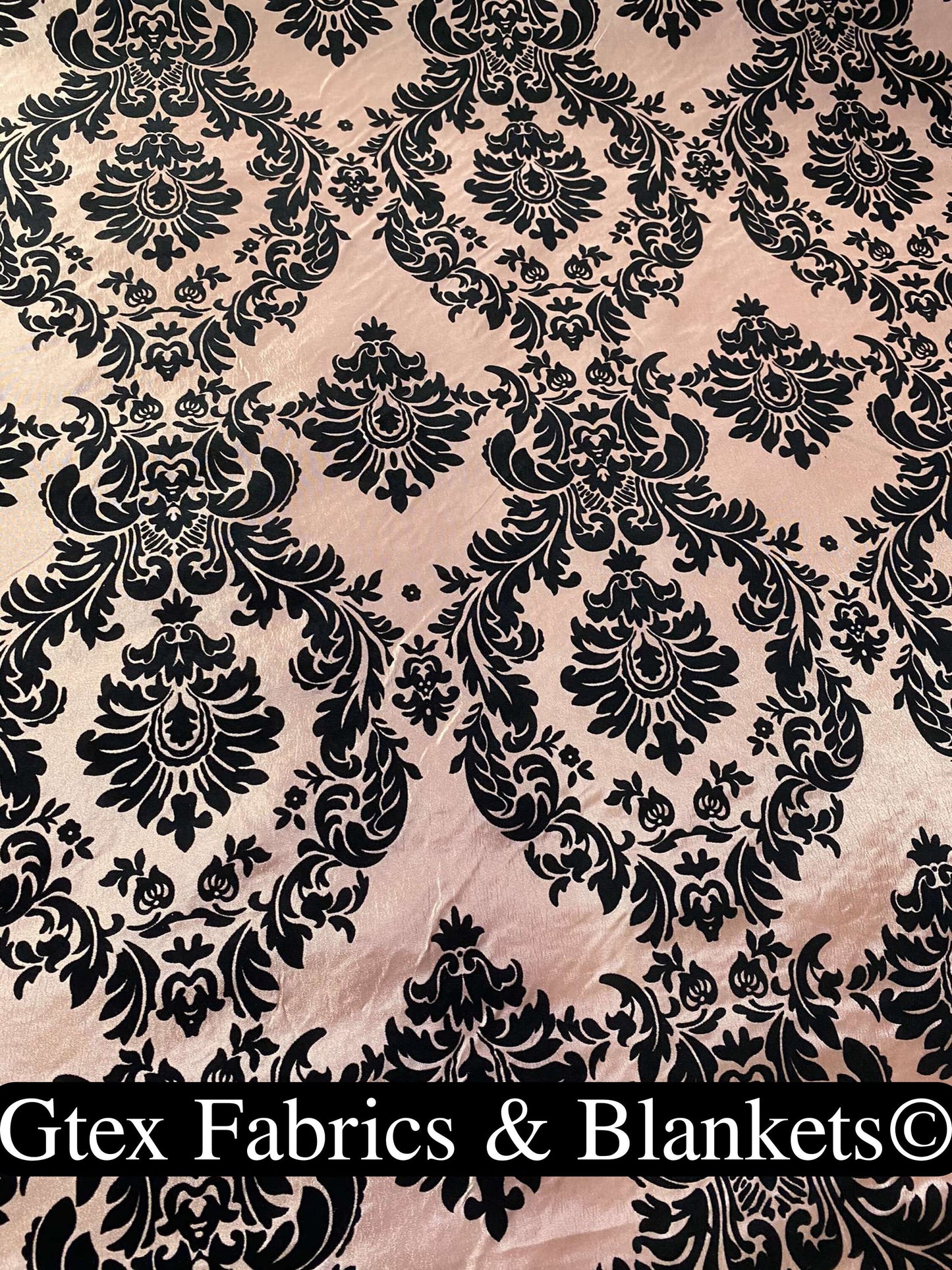 Royal Victorian Gothic Damask Taffeta Flocked Fabric for Dresses, Home Decor, Apparel, Curtains, ETC by the Yard (58") Soft Textured Damask | Gtex Fabrics