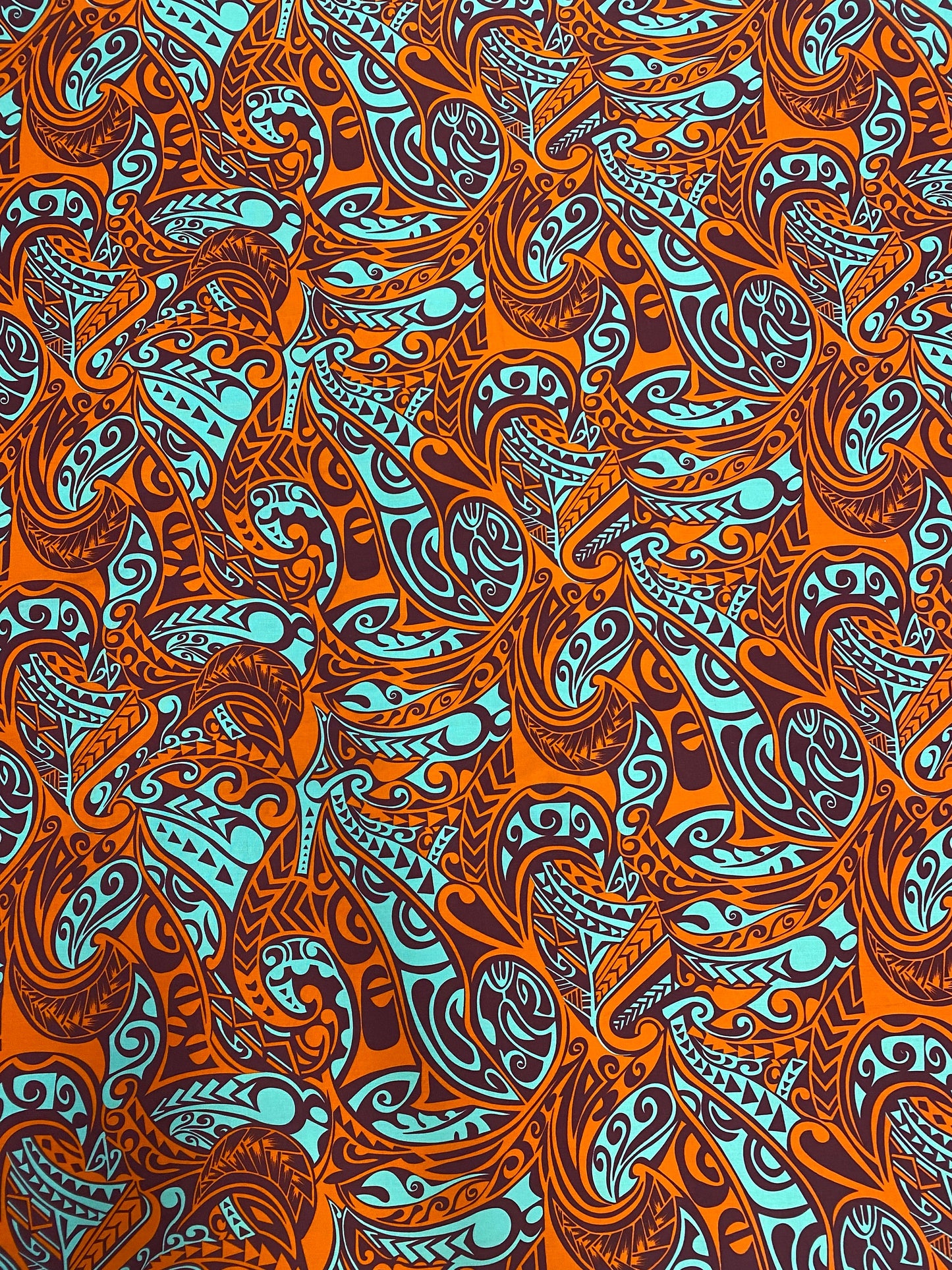 Polynesian Fabric - Fusion Tribal Tattoo, Samoan, Tongan, Island Fabric - Sold by the Yard - 100% Cotton Fabric 45" - New Design | Gtex Fabrics