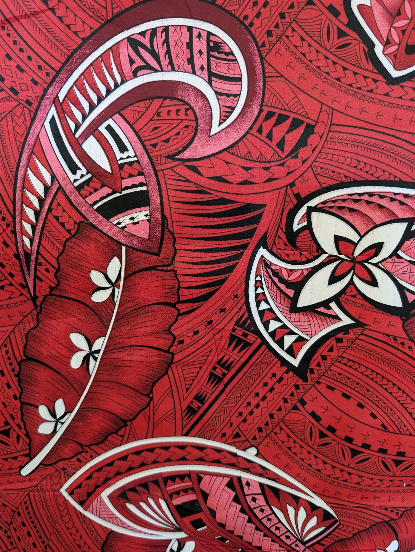 Premium Quality: Polynesian Elegance 36" Fabric – Tribal Tattoo Design, Poly Cotton Feel, Vibrant Colors, Made in Thailand | Gtex Fabrics
