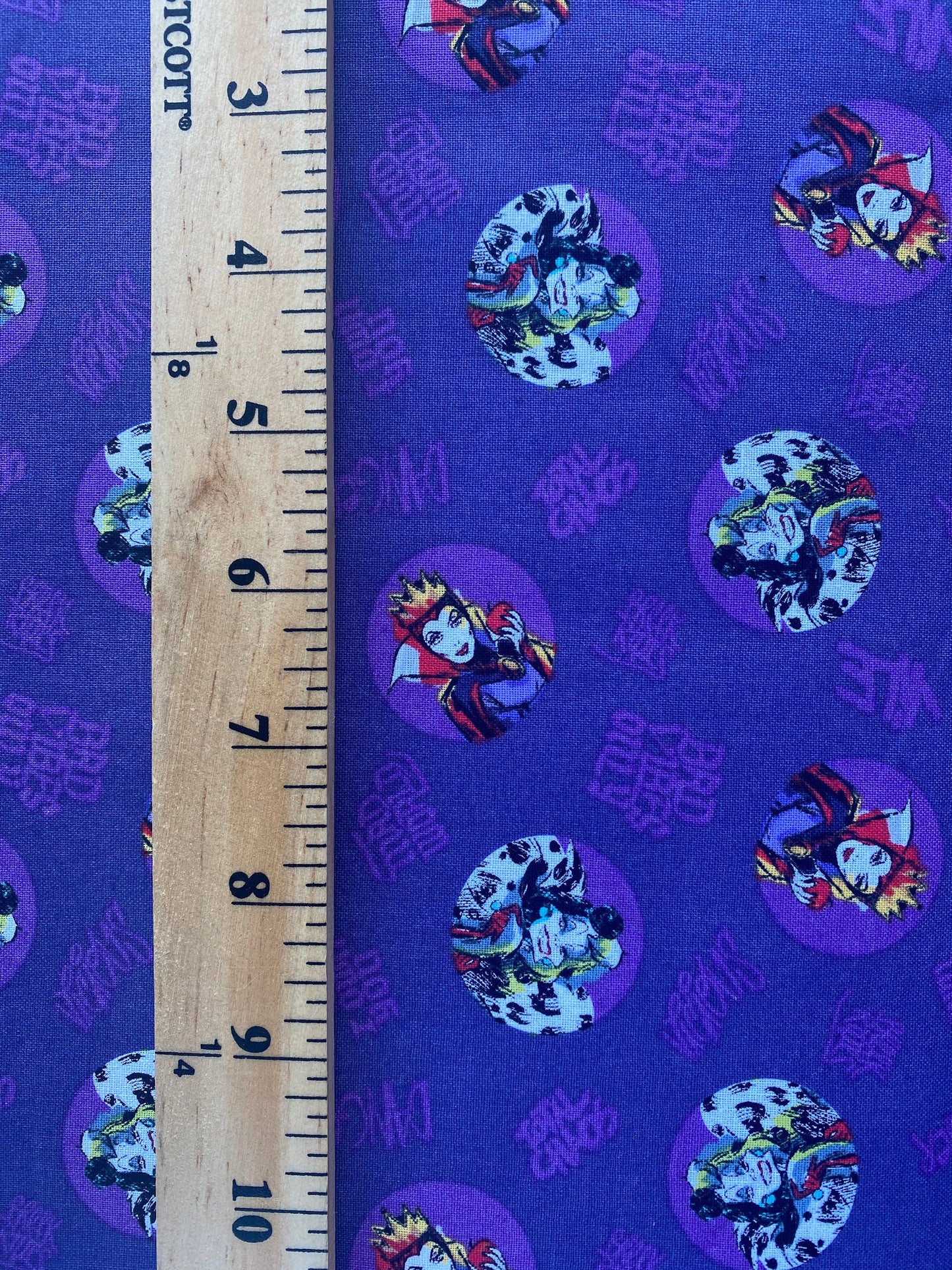 Disney Villains Fabric - Cruella & Maleficent Toss - 100% Cotton - 44” Wide - Sold by the Yard - High Quality Quilting and Craft Fabric | Gtex Fabrics