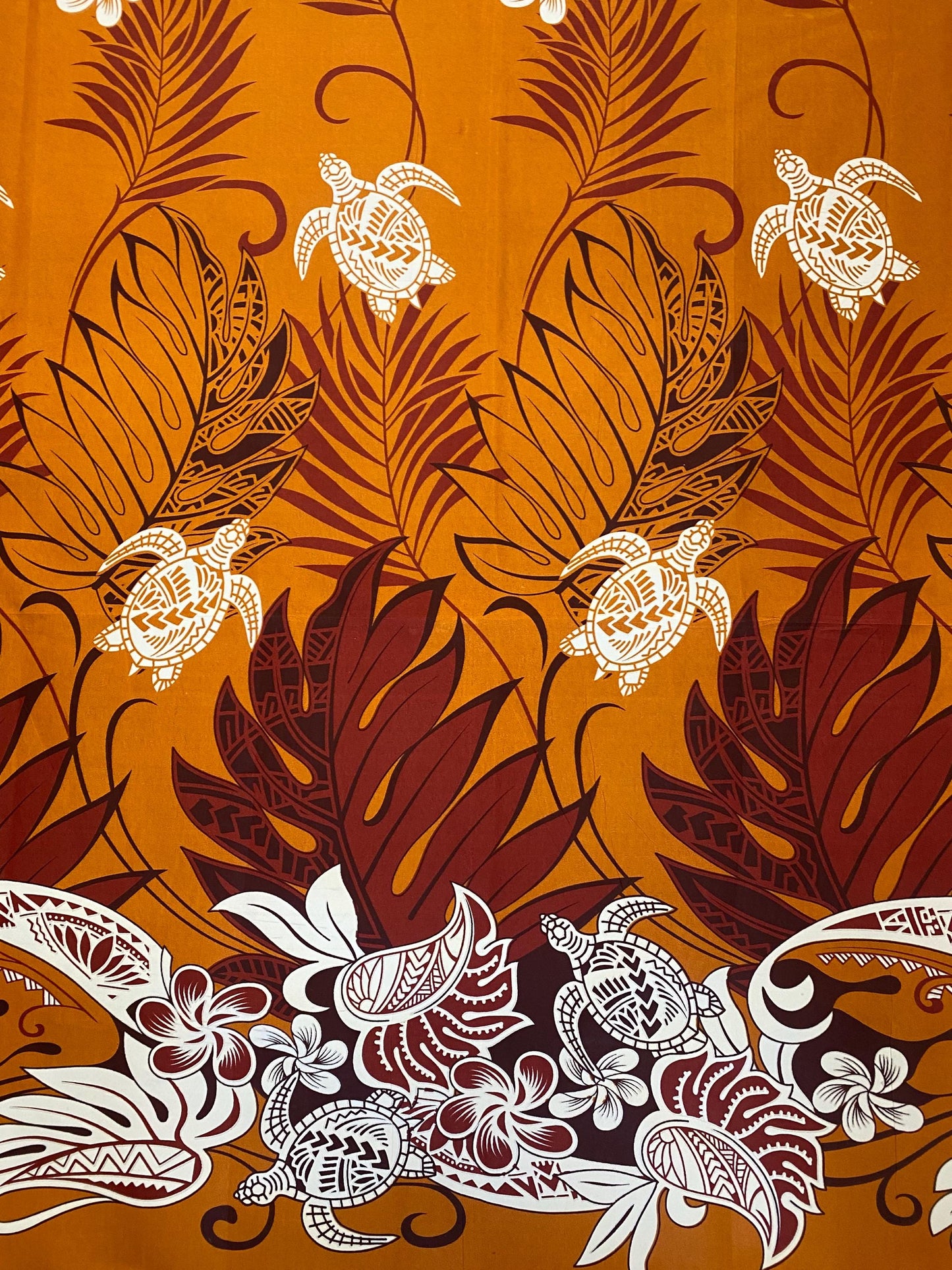 Roll, Bolt - Polynesian Elegance: 36" Polyester Fabric Border Print– Tropical and Floral Fusion- Made In Thailand - Wholesale Price | Gtex Fabrics