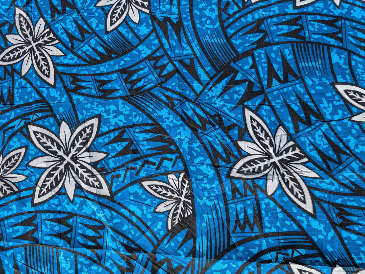 Polynesian Elegance: 36" Polyester Fabric with Poly Cotton Feel– Tribal and Floral Fusion Tapa Block Print- Made In Thailand - Low Price | Gtex Fabrics