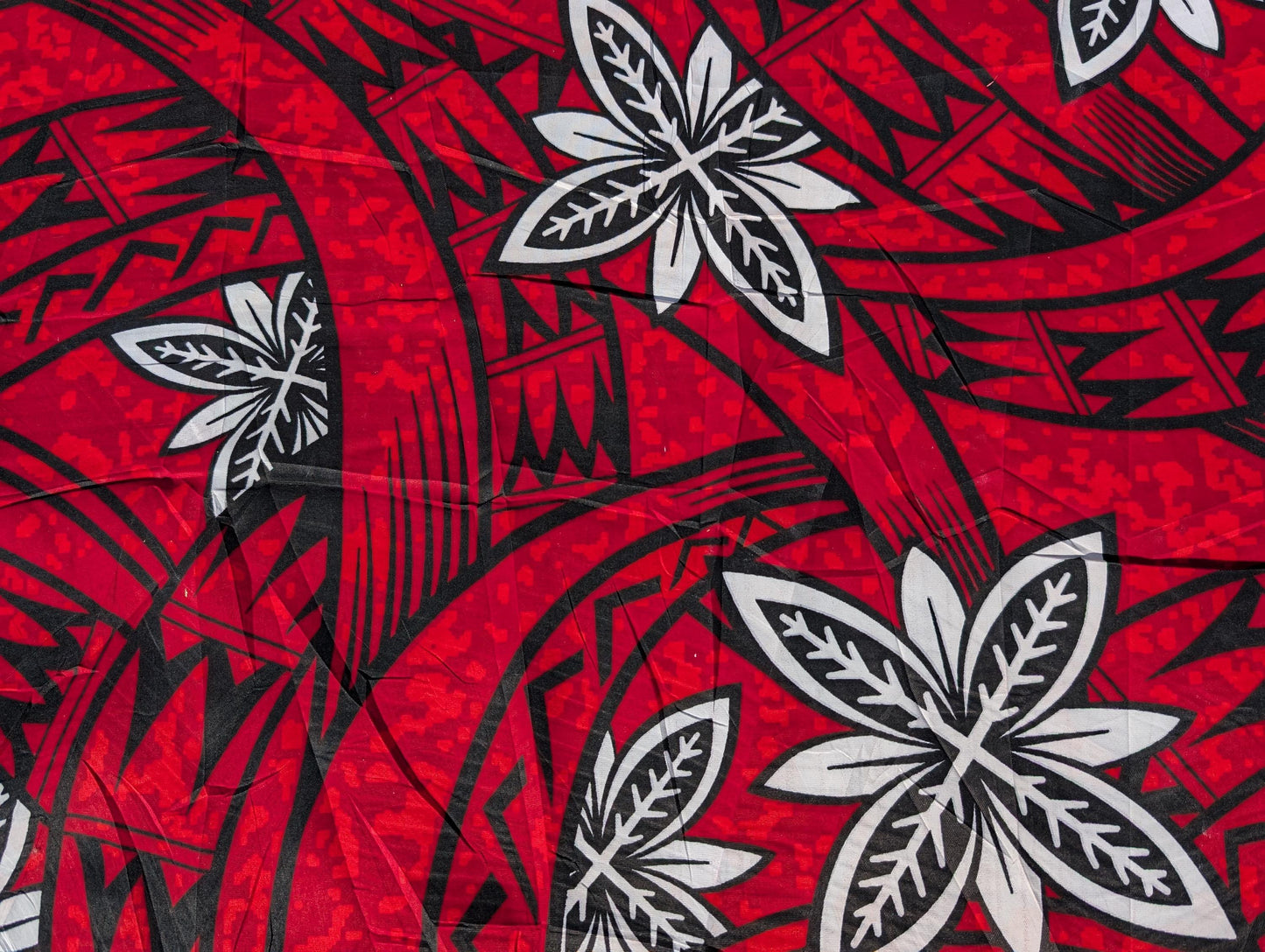 Polynesian Elegance: 36" Polyester Fabric with Poly Cotton Feel– Tribal and Floral Fusion Tapa Block Print- Made In Thailand - Low Price | Gtex Fabrics
