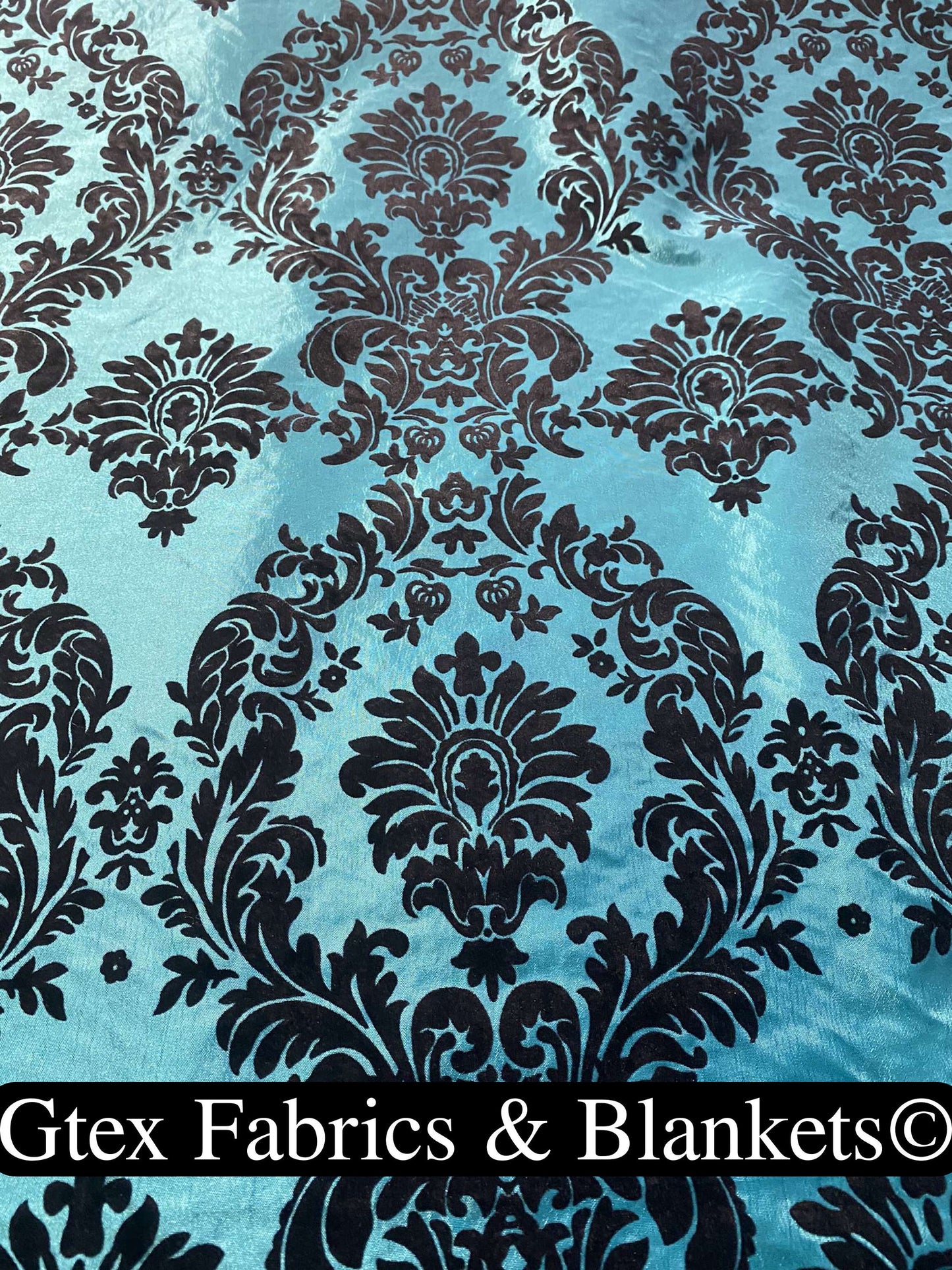 Royal Victorian Gothic Damask Taffeta Flocked Fabric for Dresses, Home Decor, Apparel, Curtains, ETC by the Yard (58") Soft Textured Damask | Gtex Fabrics