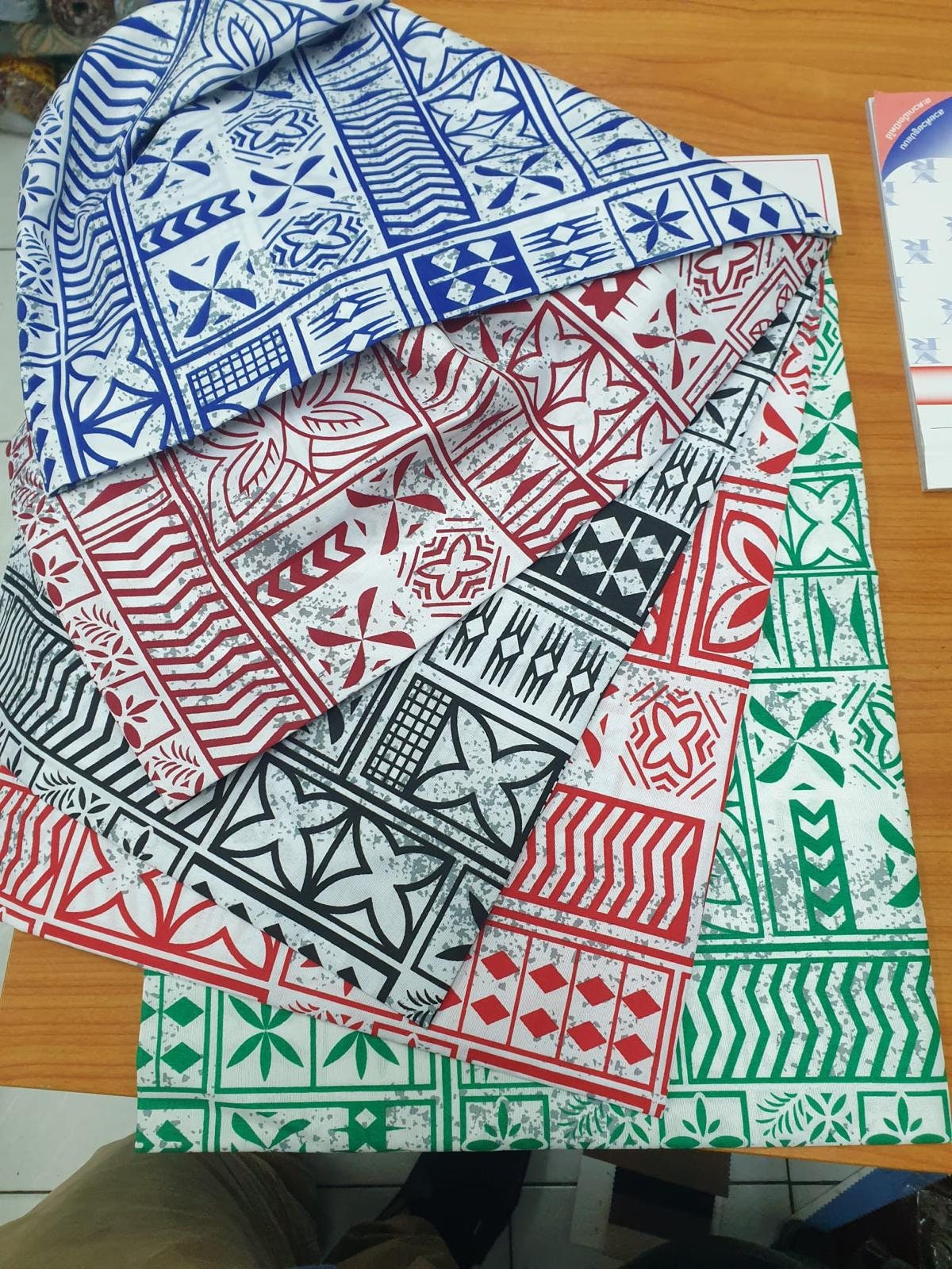 Polynesian Elegance: 36" Polyester Fabric with Poly Cotton Feel– Tribal and Floral Fusion Tapa Block Print- Made In Thailand - Low Price 2 | Gtex Fabrics