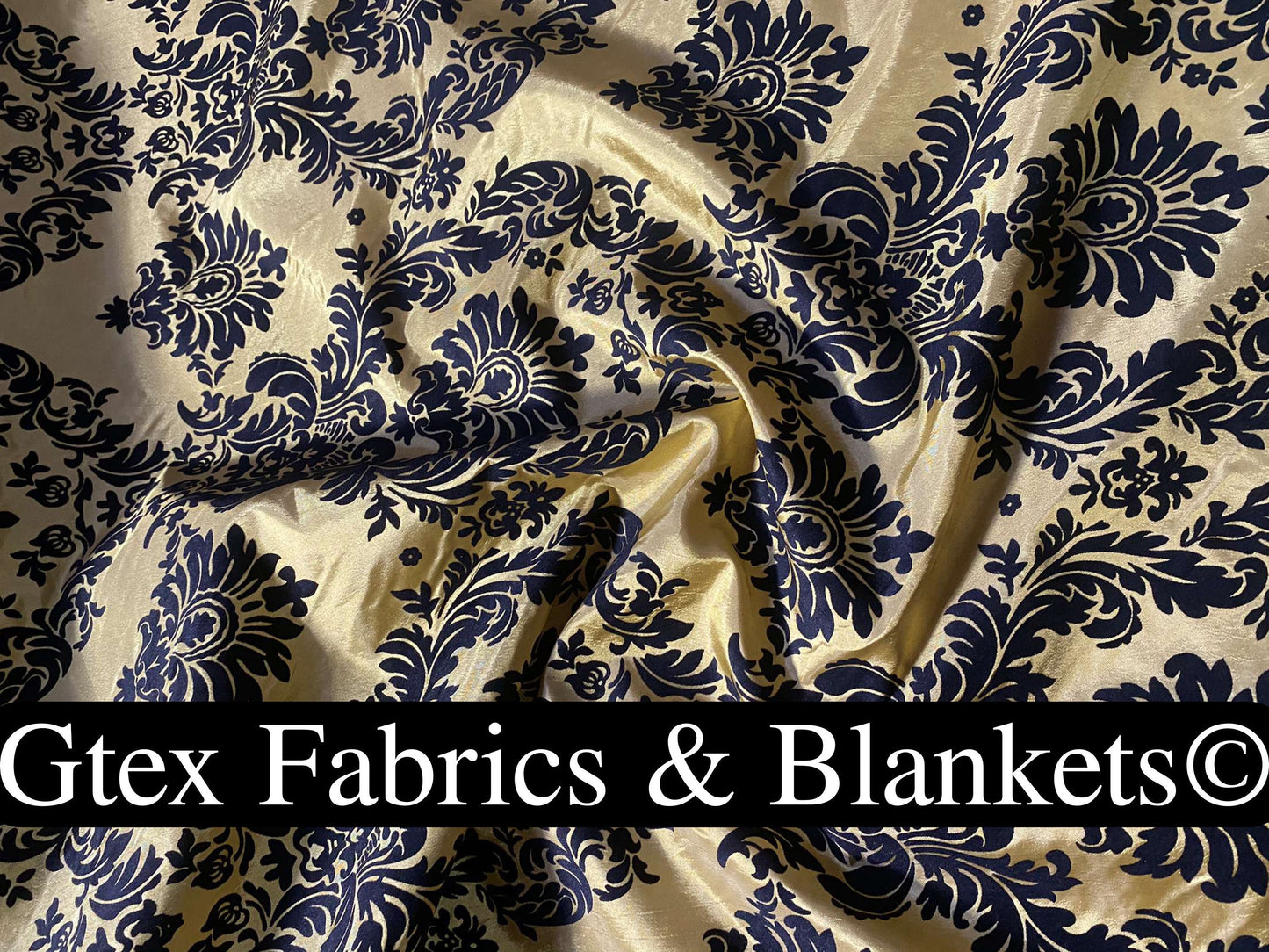 Royal Victorian Gothic Damask Taffeta Flocked Fabric for Dresses, Home Decor, Apparel, Curtains, ETC by the Yard (58") Soft Textured Damask | Gtex Fabrics