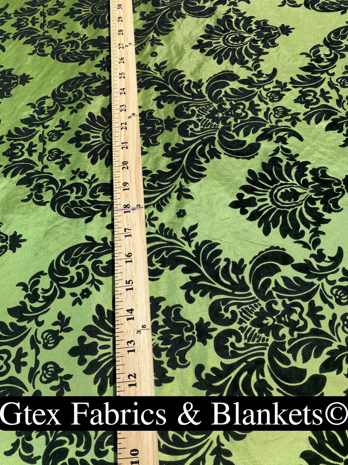Royal Victorian Gothic Damask Taffeta Flocked Fabric for Dresses, Home Decor, Apparel, Curtains, ETC by the Yard (58") Soft Textured Damask | Gtex Fabrics