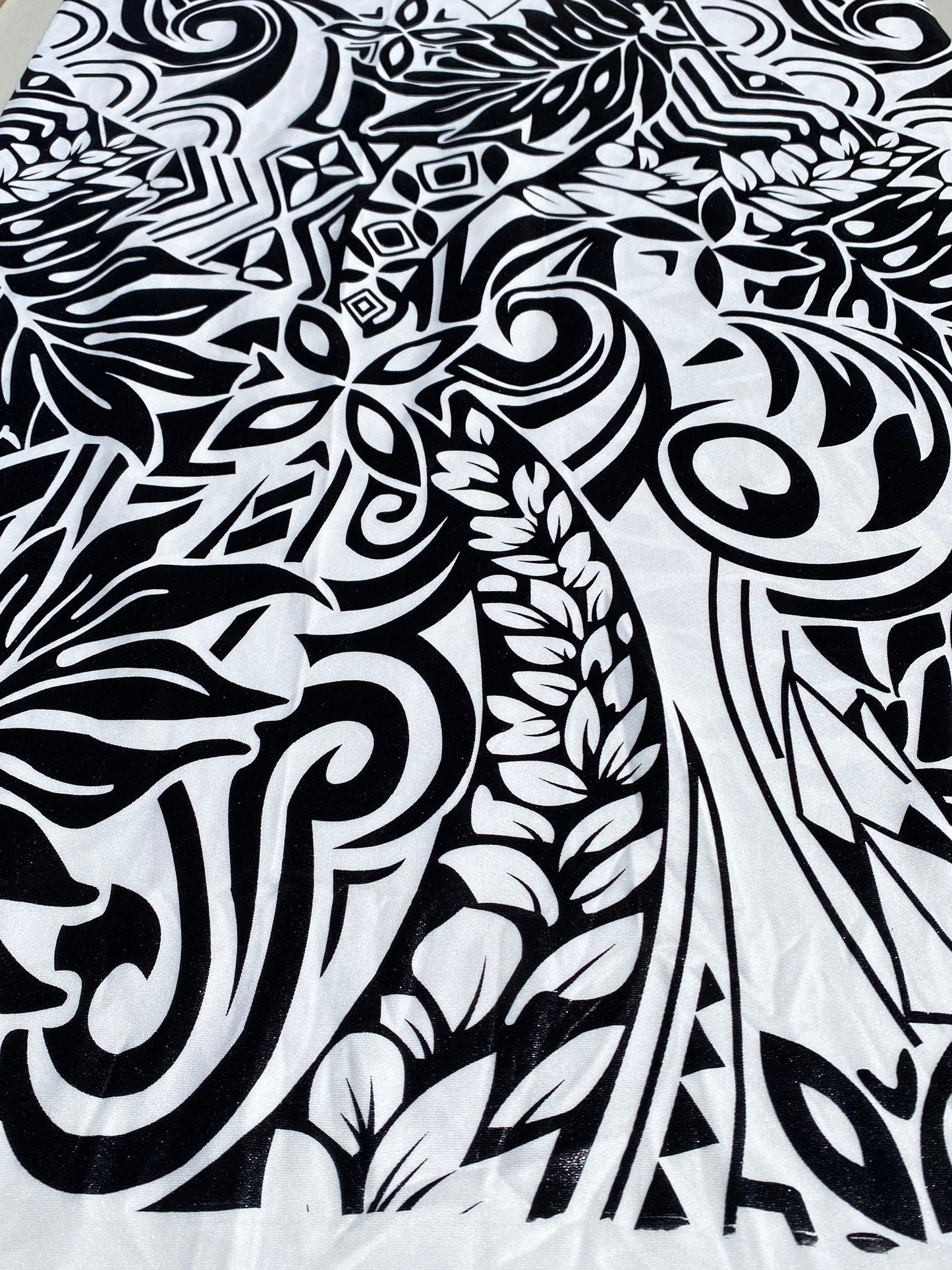 GTEX Collection- Exquisite Traditional Polynesian Tattoo Design | Foil Fabric - Stretch Scuba Fabric - 63" High-Quality Shimmer Design | Gtex Fabrics