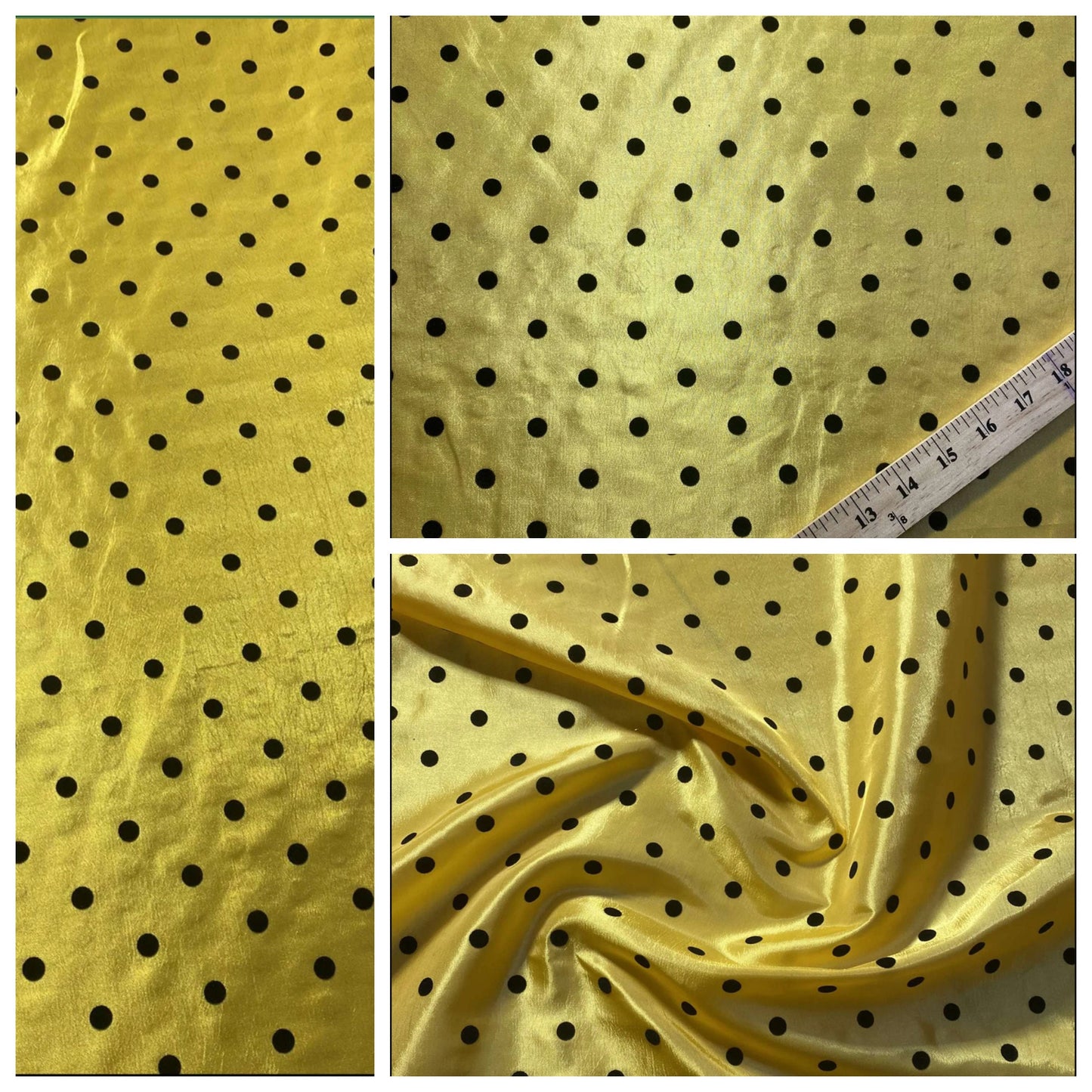 Polka Dot Taffeta Flocked Fabric for Dresses, Home Decor, Apparel, Curtains, ETC by the Yard (58") Soft Textured Polka Dots | Gtex Fabrics