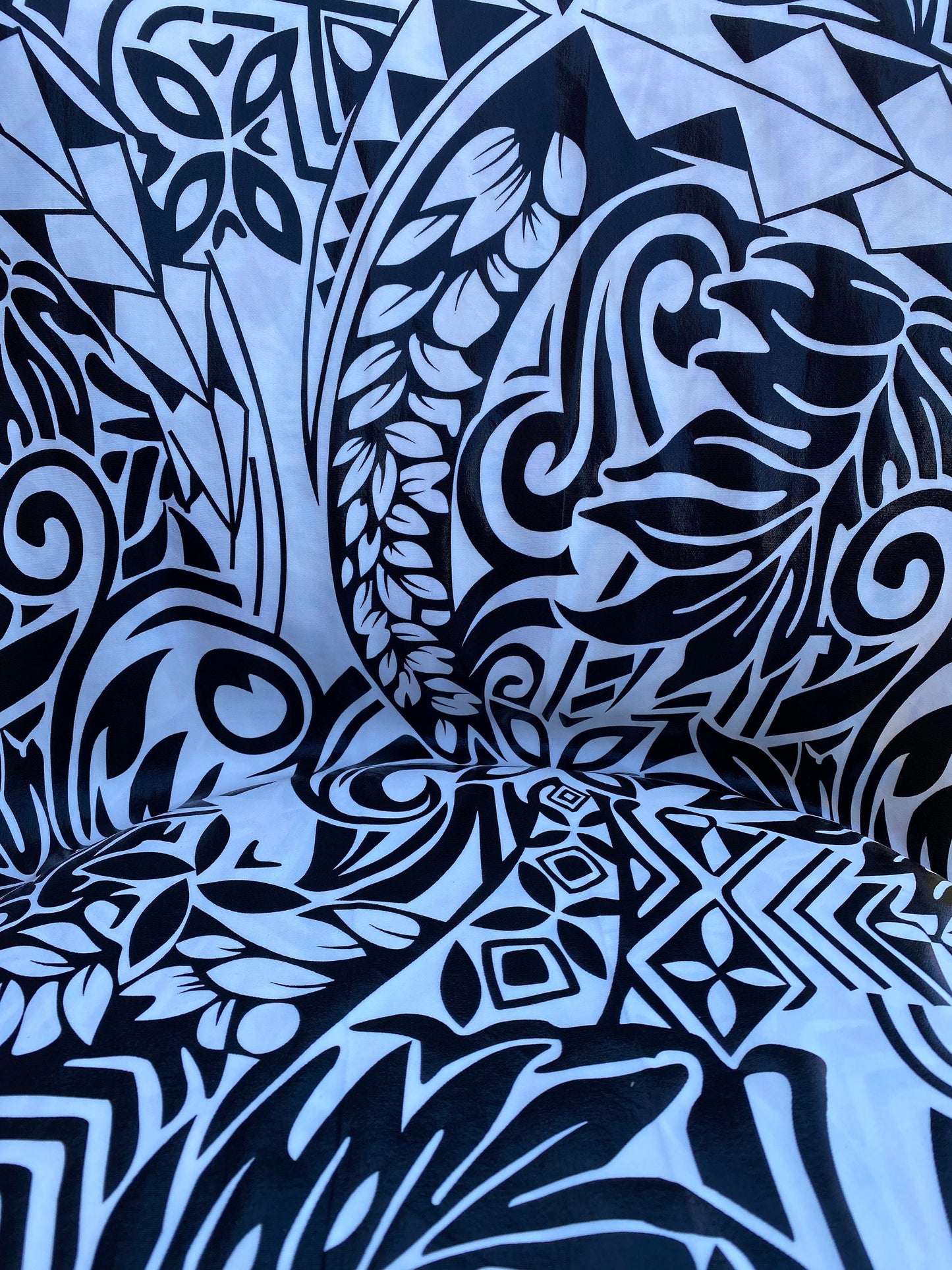 GTEX Collection- Exquisite Traditional Polynesian Tattoo Design | Foil Fabric - Stretch Scuba Fabric - 63" High-Quality Shimmer Design | Gtex Fabrics