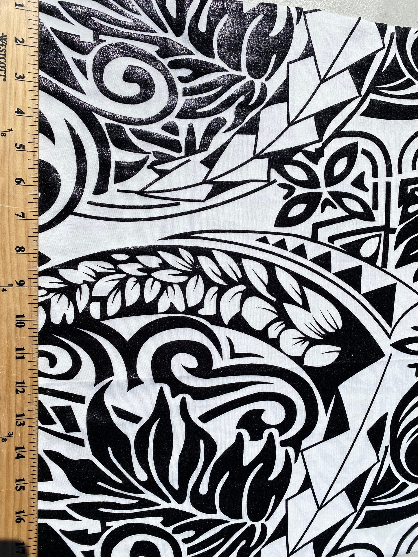GTEX Collection- Exquisite Traditional Polynesian Tattoo Design | Foil Fabric - Stretch Scuba Fabric - 63" High-Quality Shimmer Design | Gtex Fabrics