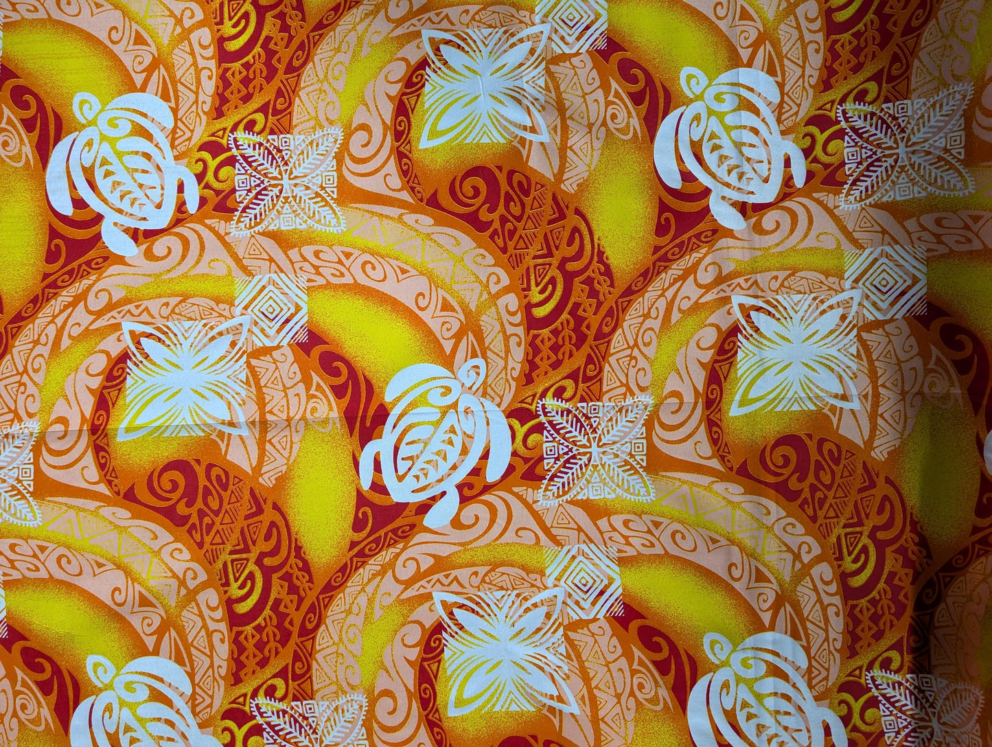 Polynesian Elegance: 36" Polyester Fabric with Poly Cotton Feel– Tribal Print with Vibrant Colors - Made In Thailand | Gtex Fabrics