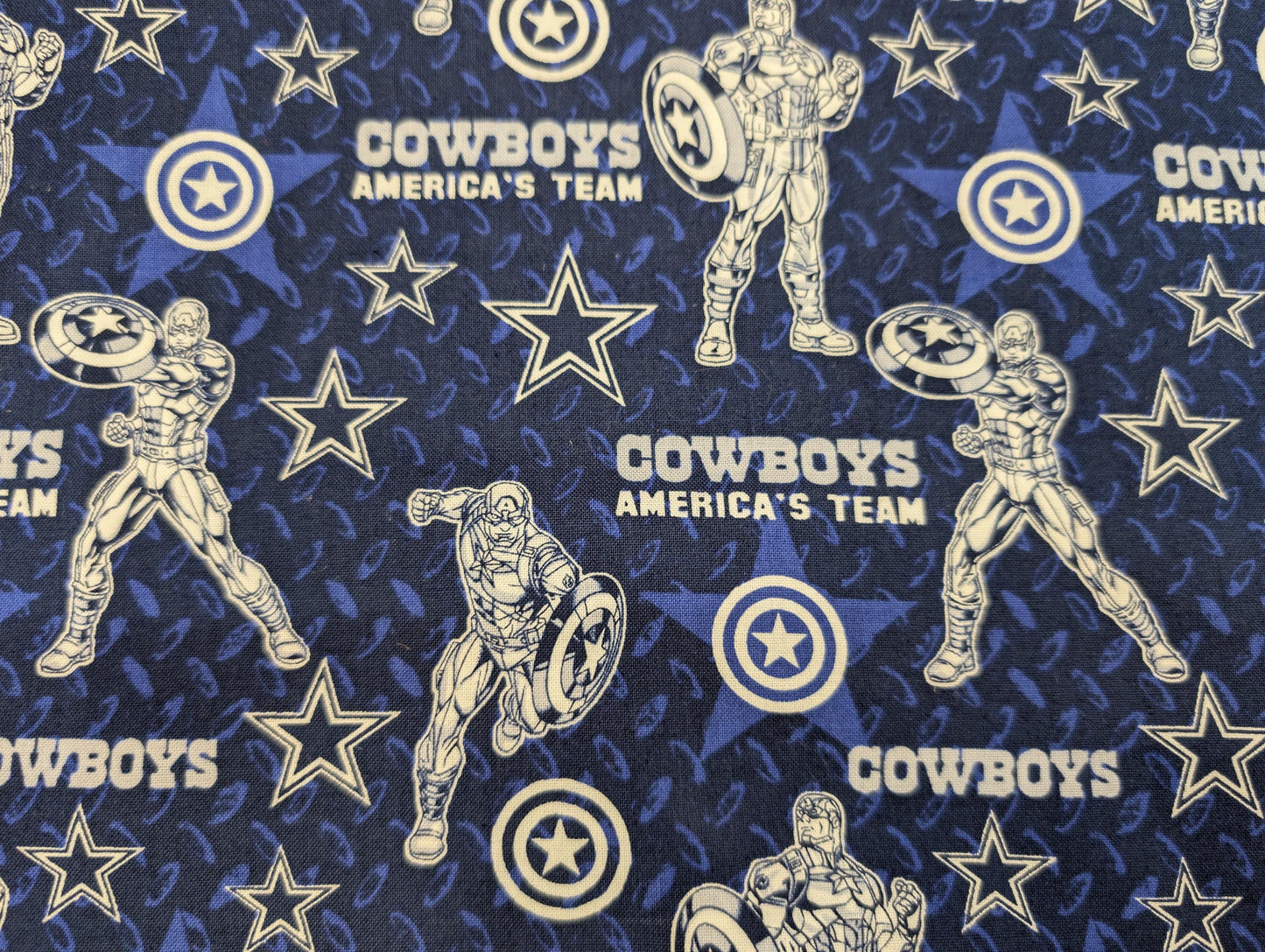 Official NFL Dallas Cowboys Captain America Cotton Craft Fabric 100% Cotton Fabric HD 45" Football Teams | Gtex Fabrics
