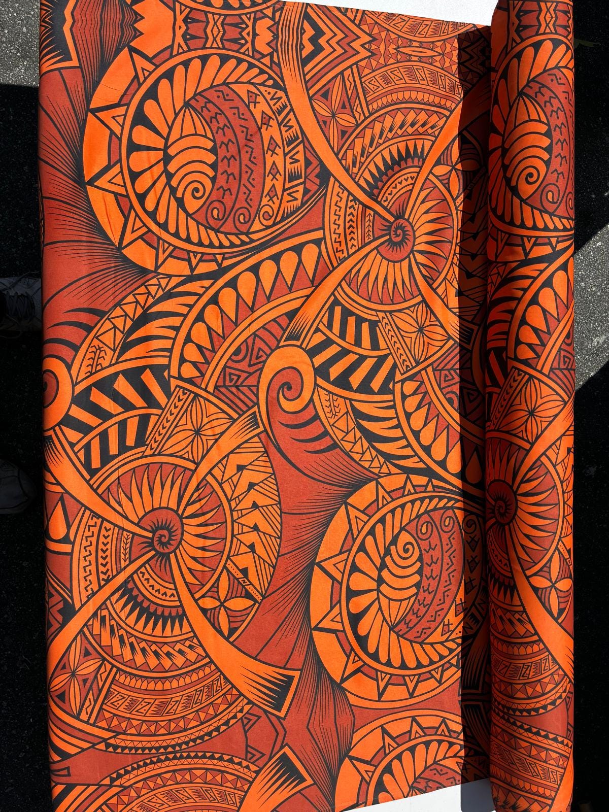 Polynesian Tribal Fabric – 45” Wide | Lightweight Soft Poly Cotton Feel | Sold by Yard or Roll | Made in Thailand | Island Design | Wholesale | Gtex Fabrics