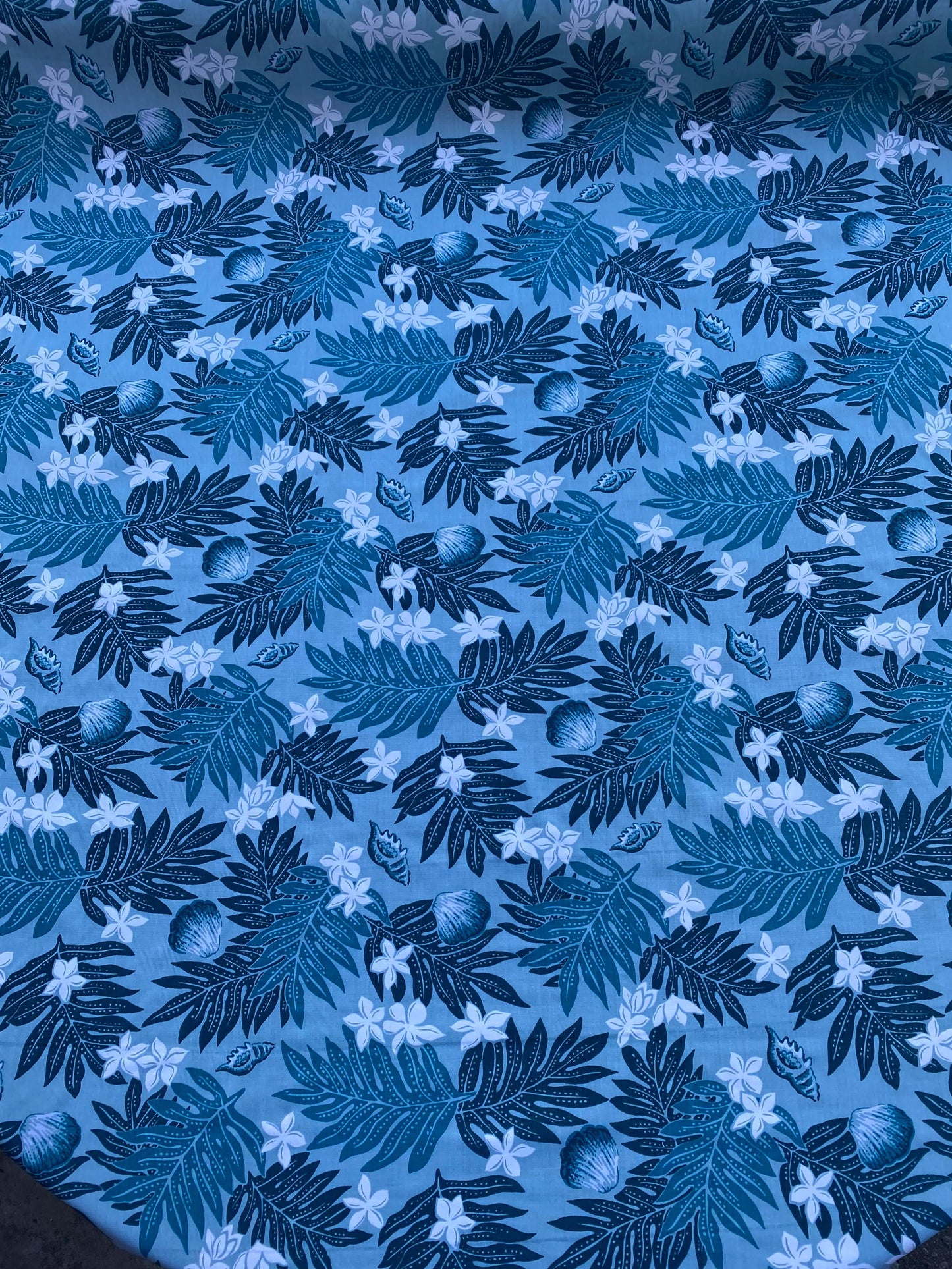 Polynesian Cotton Fabric by the Yard – Turquoise & Aqua Hawaiian Floral Print – 100% Cotton Island Fabric, 45" Wide – Tropical Design | Gtex Fabrics