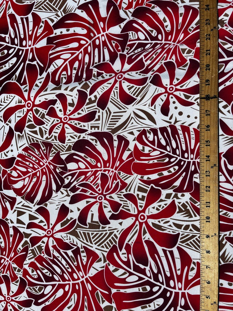 Hawaiian Tropical Hibiscus Polynesian Fabric - Peach Skin Fabric- by the Yard 58" Wide - New Design - Island Fabric 546 | Gtex Fabrics