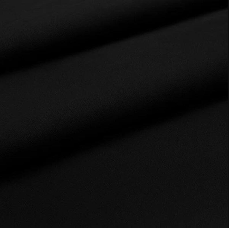 Black Cotton Fabric by the Yard – 100% Cotton Solid Quilting Fabric, 44” Wide, Soft Sewing Material | G-tex Fabrics