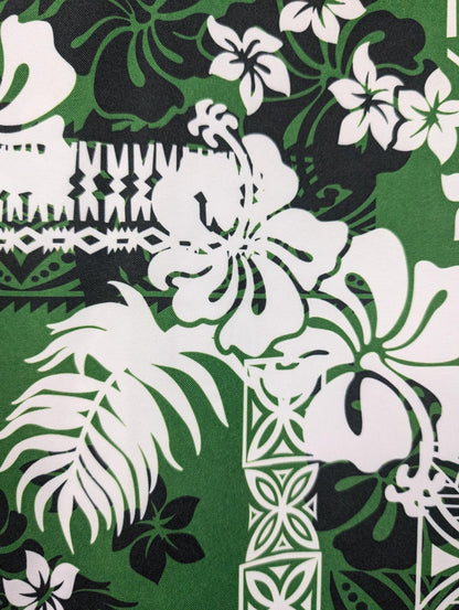 High-Quality 58” Wide Mini Matt Fabric – Polynesian Island Print, Monstera Tropical Plant – Vibrant Colors – Tonga, Samoa - Sold By The Yard | Gtex Fabrics