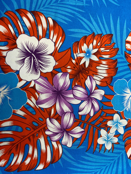 New Aloha Print - Tropical Polynesian Hawaiian Fabric by The Yard or Roll 45" Wide | Gtex Fabrics