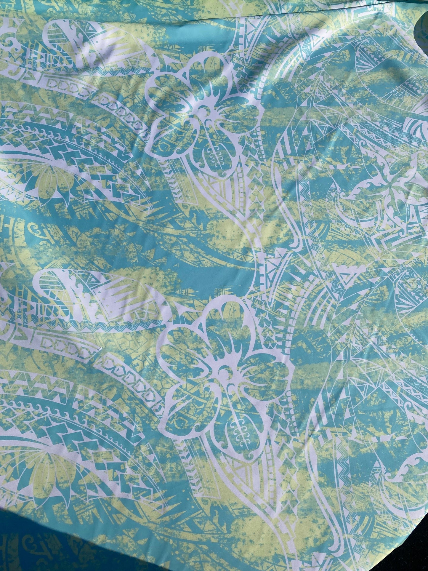 GTEX Collection FDY 100 - Polynesian Fabric - Abstract Tribal Pulmeria Flower , Hawaiian, Island Fabric - Sold by the Yard -  FDY Fabric 60"  | Gtex Fabrics