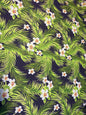 Hawaiian Print Luau Floral Hibiscus Poly Cotton Fabric 60" Sold By The Yard Tropical Vintage Navy & Green Tropical Hawaiian Printv | Gtex Fabrics