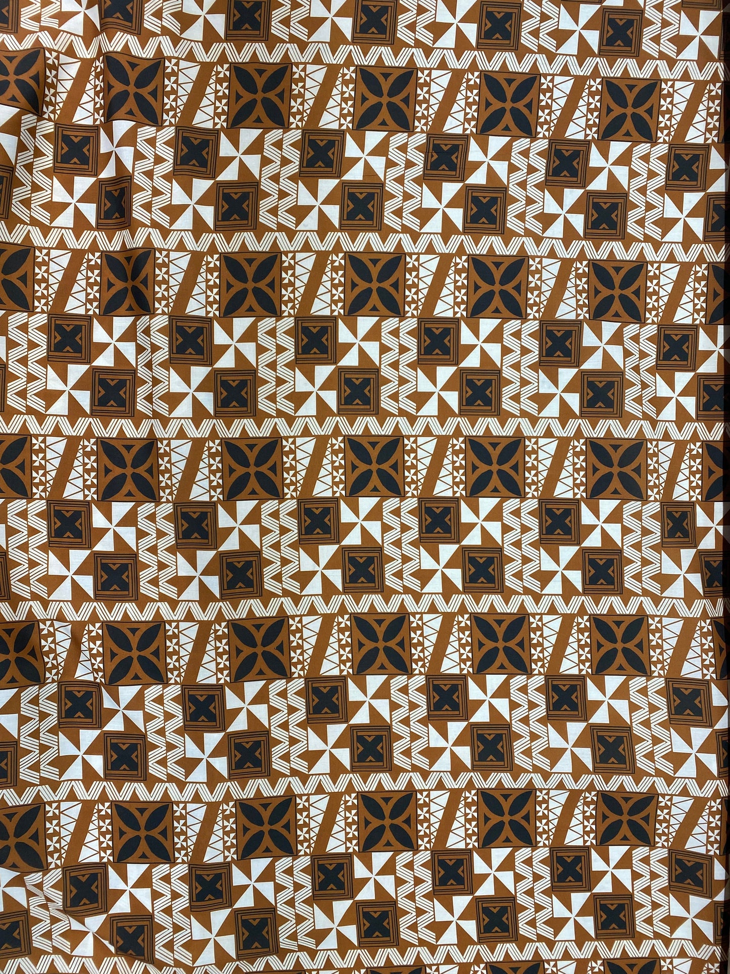 GTEX Collection - Polynesian Fabric - Fiji Tapa Block Print Fabric - Sold by the Yard - Poly Cotton Poplin 58" Wide - Soft & Breathable | Gtex Fabrics