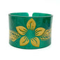 New Plumeria Floral Carved Acrylic Cuff Bracelets Bangles – Polynesian Island Tribal Jewelry – 2.75″ Diameter x 2″ Width | Gtex Fabrics
