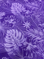 Polynesian Hawaiian Island Fabric 45" Poly Cotton Fabric Monstera & Hibiscus Print- Sold By The Yard | Red & White Color