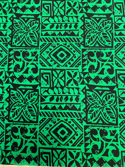 Polynesian Fabric -Tapa Fabric, Block Print, Tribal Tattoo, Samoan, Island Fabric - Sold by the Yard - 100% Cotton Fabric 45" - New Design  | Gtex Fabrics