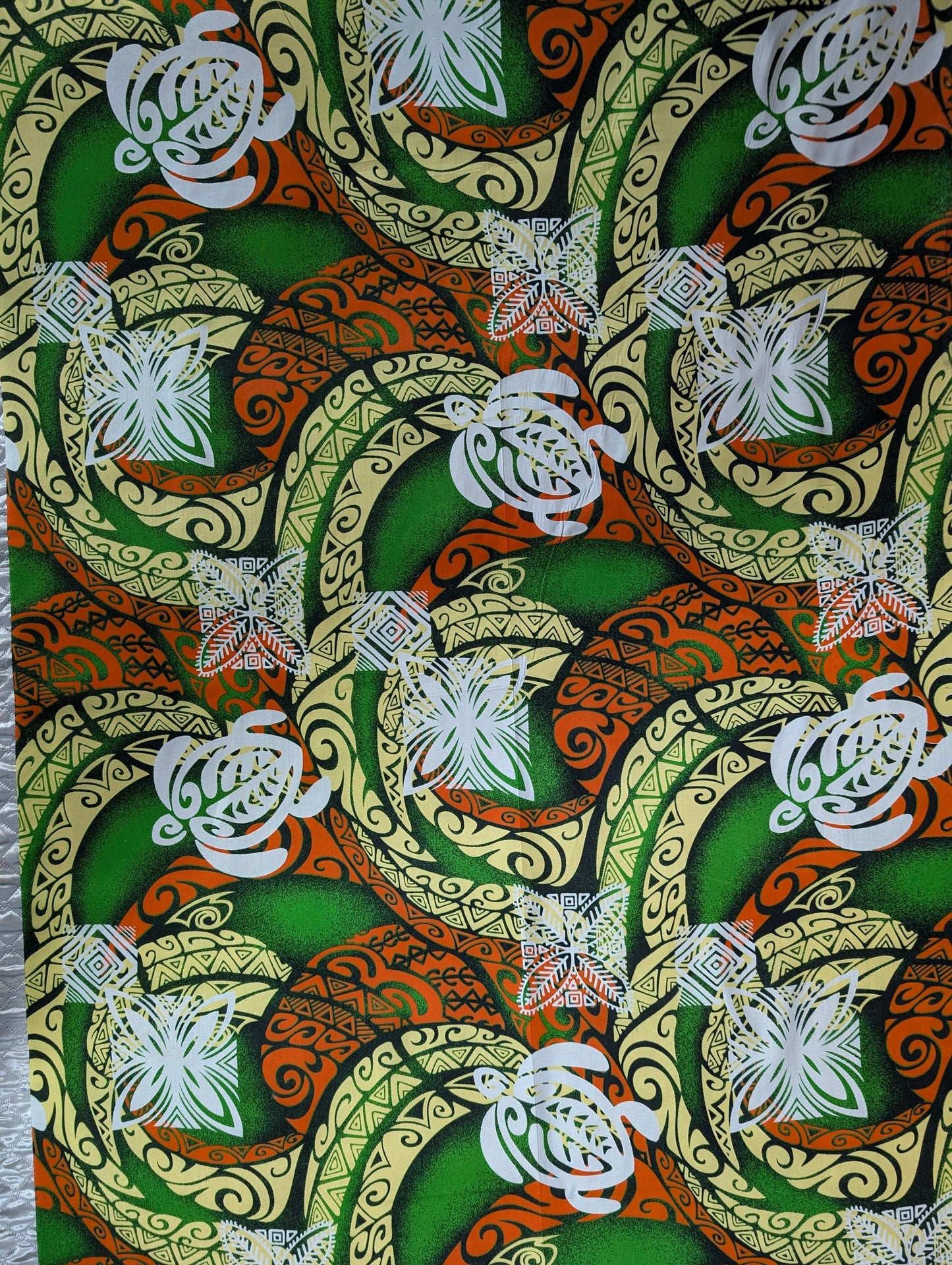 Polynesian Elegance: 36" Polyester Fabric with Poly Cotton Feel– Tribal Print with Vibrant Colors - Made In Thailand | Gtex Fabrics