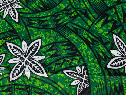 Polynesian Elegance: 36" Polyester Fabric with Poly Cotton Feel– Tribal and Floral Fusion  Tapa Block Print- Made In Thailand - Low Price   | Gtex Fabrics