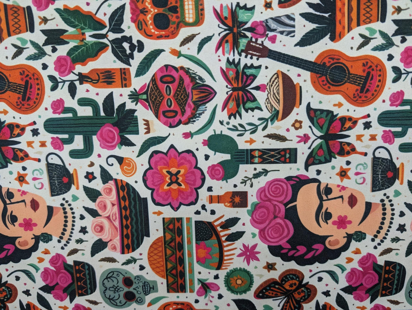 High Quality Mexican Fabric by the Yard – Frida Kahlo, Tattoo, Avocado, Sombrero, Cinco De Mayo – Mini Matt Material   | Gtex Fabrics