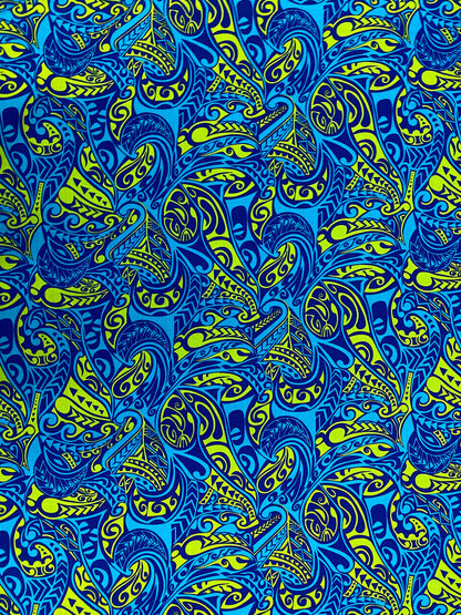 Polynesian Fabric -Tapa Fabric, New Design, Tribal, Samoan, Fiji, Island Fabric - Sold by the Yard -100% Cotton Lt Bark Cloth -Doby Cotton   | Gtex Fabrics