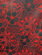 High Quality "58" Wide Mini Matt Fabric – Polynesian, Island Print, Tropical - Vibrant Colors - Sold By The Yard |Polynesian Monstera Leaf Fabric – Tribal Island Print | 45” Wide | Gtex Fabrics