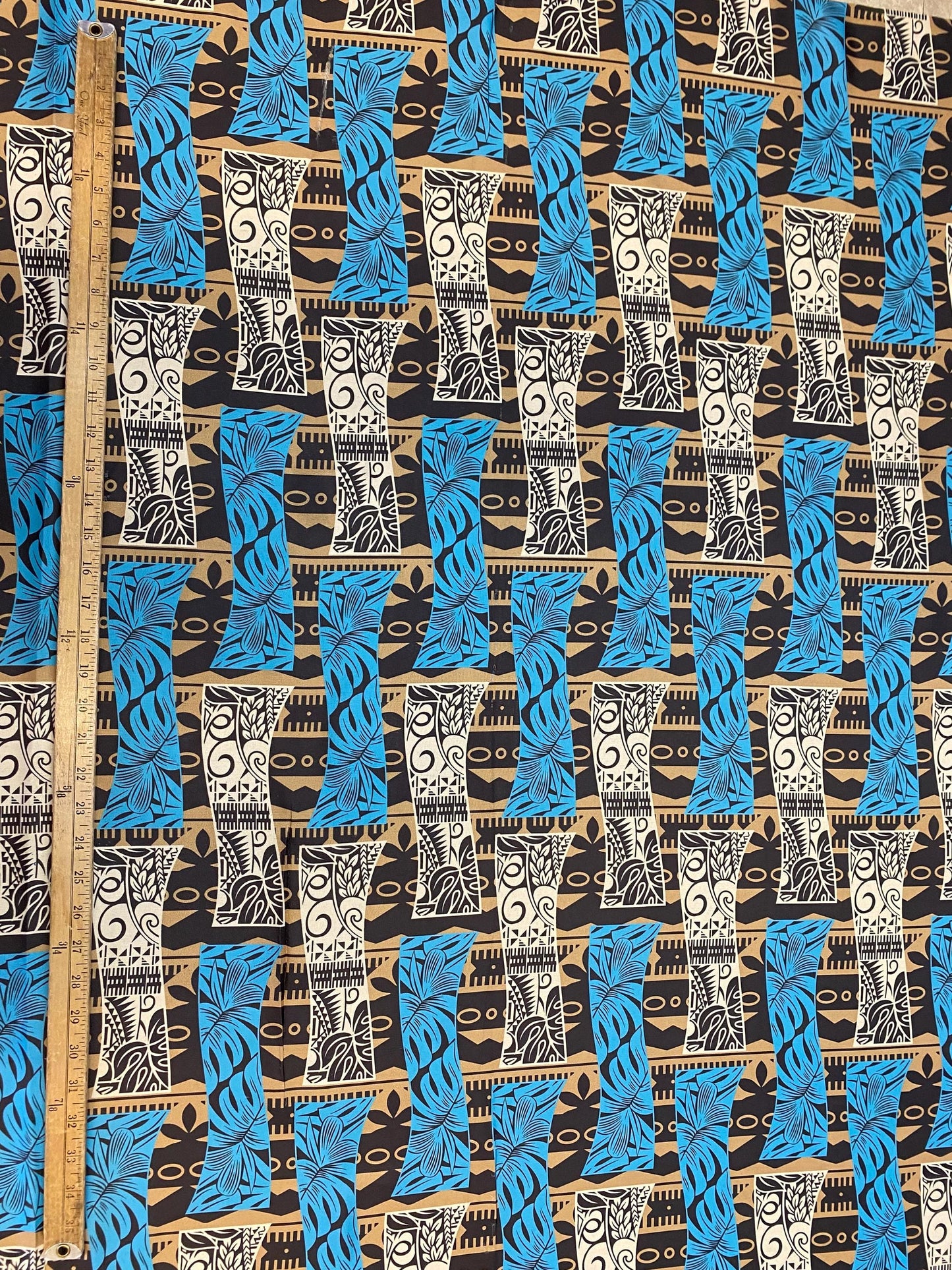 Polynesian Tapa Print, Tribal, Block Print, Polyester Fabric 45" - HD Design Island Fabric | Gtex Fabrics