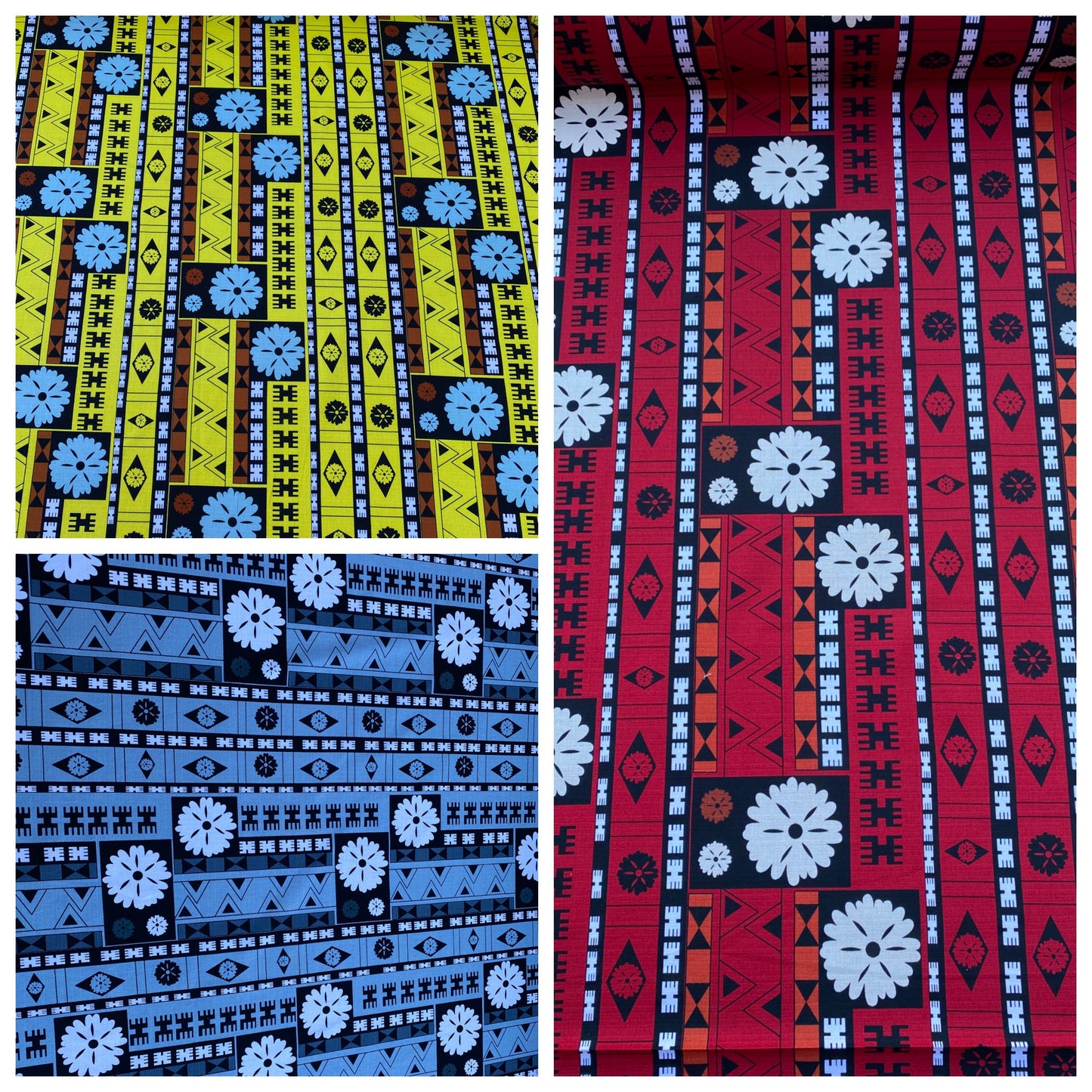 GTEX Collection B700 - Polynesian Tapa Fabric, Block Print Design, Island Fabric, High Quality Vibrant New Design, Traditional - Bark Cloth