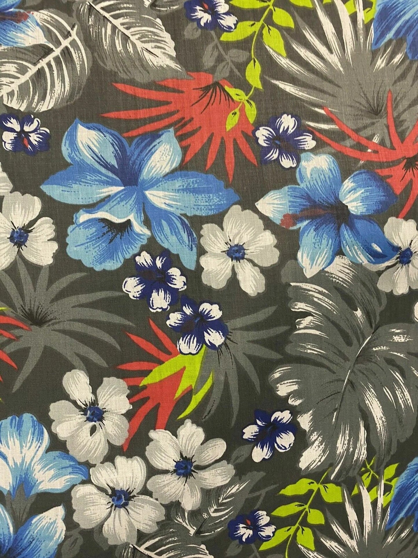 GTEX Collection C111 - Hawaiian Print Luau Floral All Over Design - Poly Cotton Fabric 60"  | Gtex Fabrics