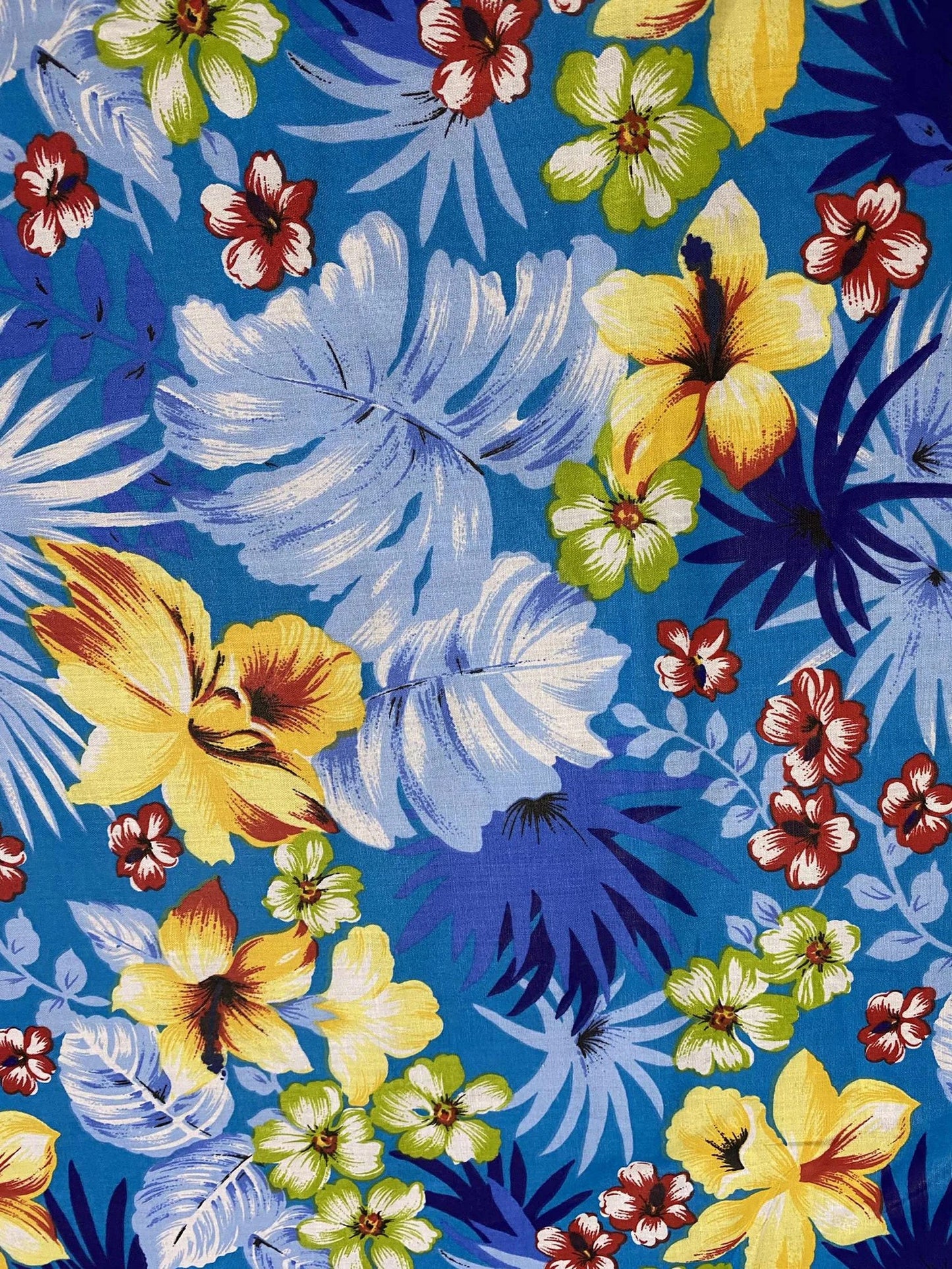 GTEX Collection C111 - Hawaiian Print Luau Floral All Over Design - Poly Cotton Fabric 60"  | Gtex Fabrics