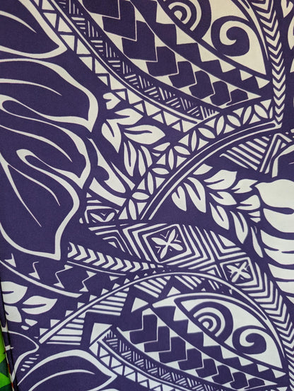 Premium 58” Wide Mini Matt Fabric – Polynesian Monstera Print – Tropical Island Design – Tonga, Samoa – Limited Edition | Gtex Fabrics